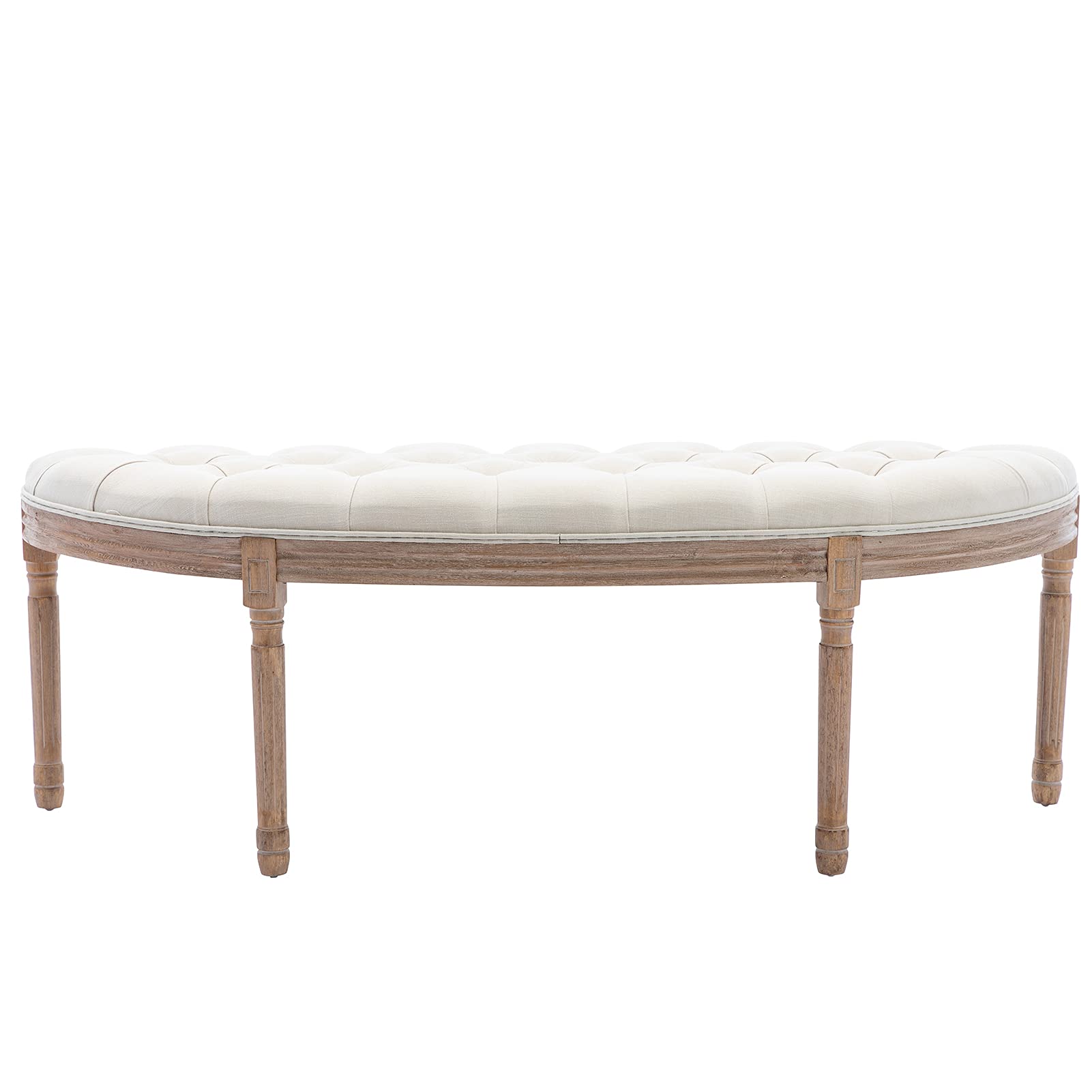 JENPECH Fabric Upholstered Entryway Bench - Soft Padded Storage Bench for Bedroom, Living Room, Hallway | Multi-Functional Footrest & Seat | Perfect for Small Spaces, Home Decor & Entry Organization
