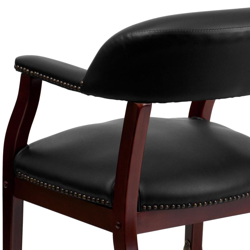 Premium FLASH Vinyl Conference Chair with Accent Nailhead Trim & Smooth-Rolling Casters - Ergonomic Office Chair for Executive Meetings, Home Office & Professional Workspaces
