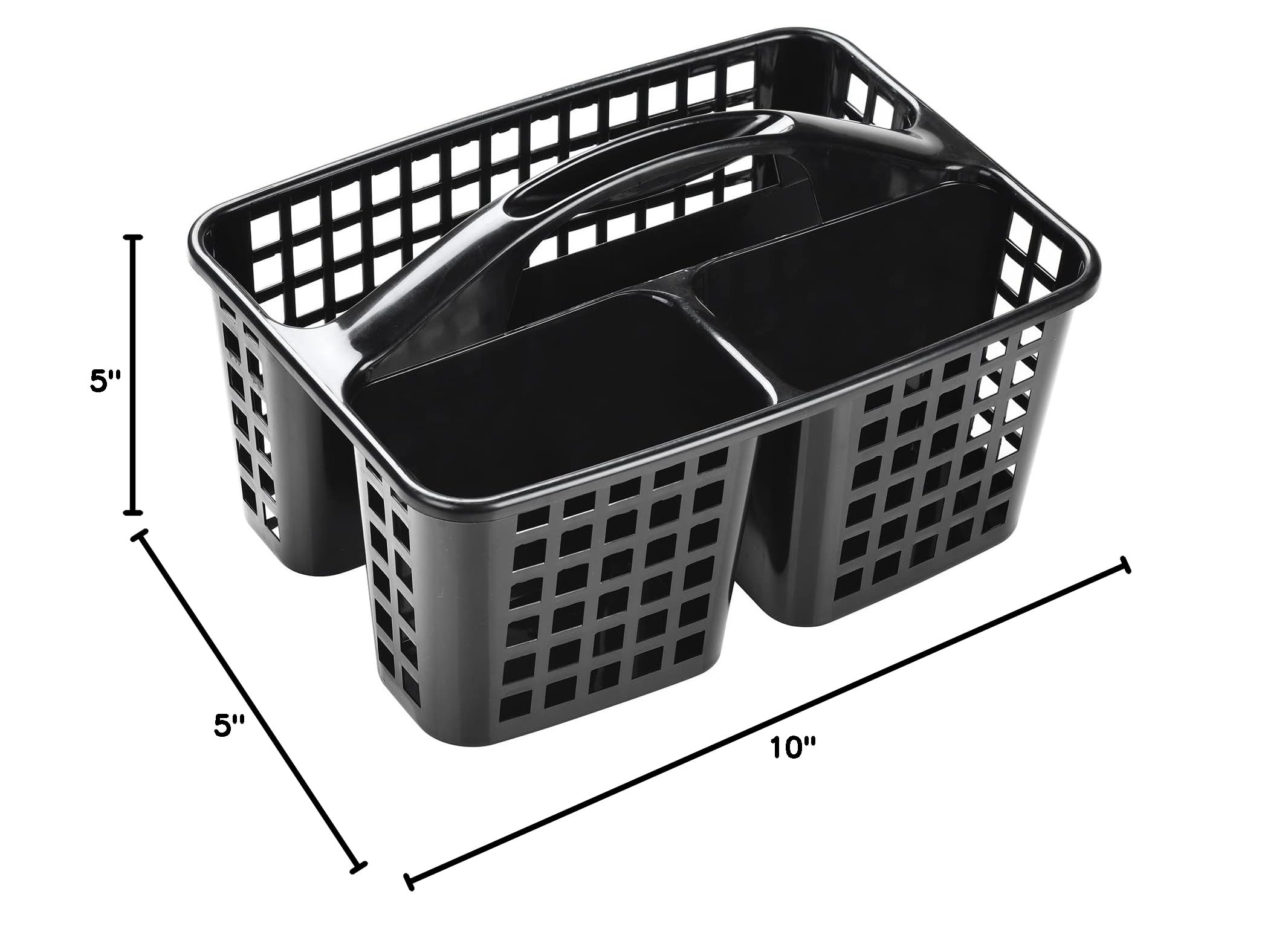ALINK Plastic Shower Caddy Organizer with Multiple Compartments | Portable Bathroom Storage Basket with Handle | Perfect for College Dorm, Apartment & Travel Use | Black