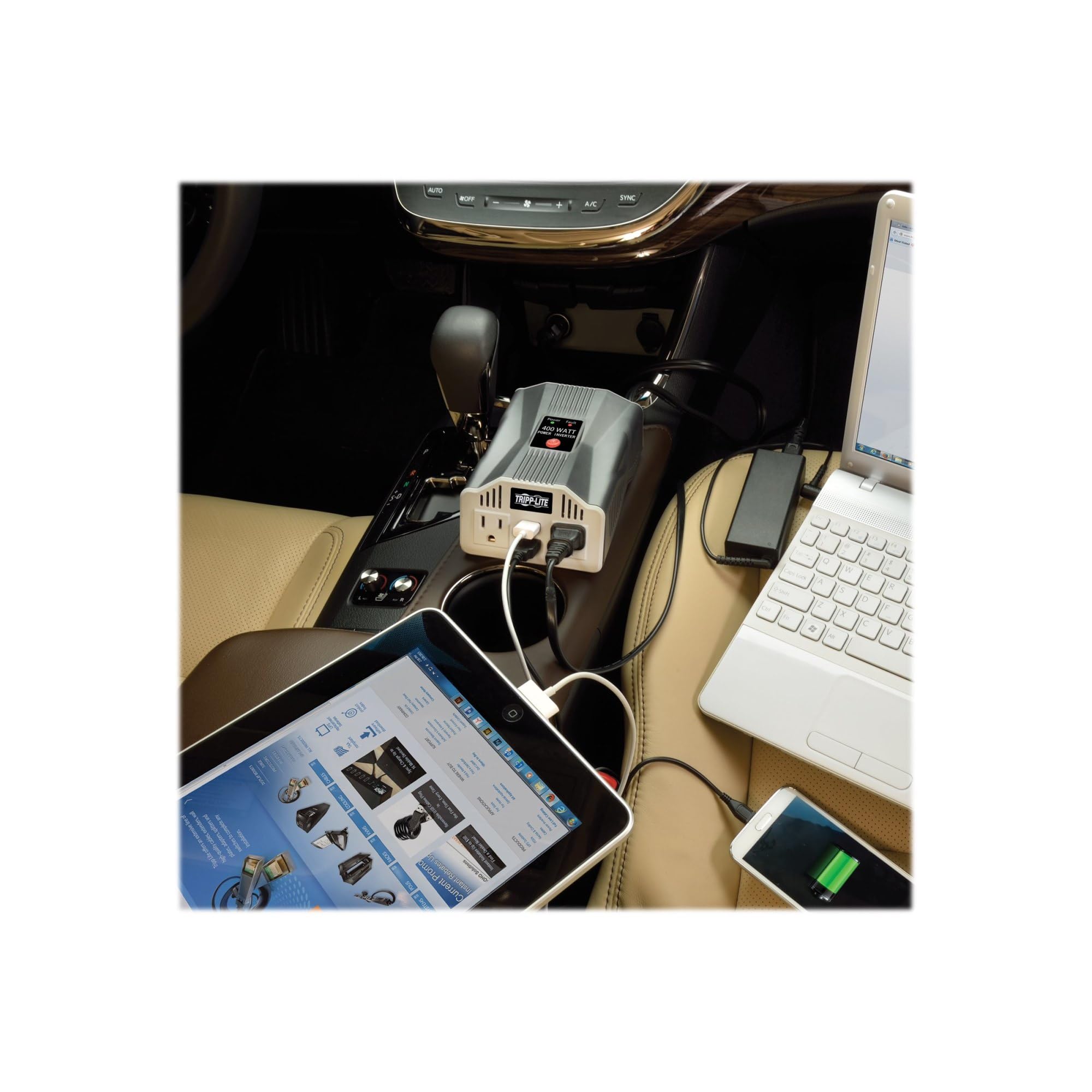 TRIPP LITE TRPPV400USB 400W Power Inverter with 2 AC Outlets & 2 USB Ports - Car, Truck, RV & Emergency Power Supply for Charging Phones, Laptops & Small Appliances