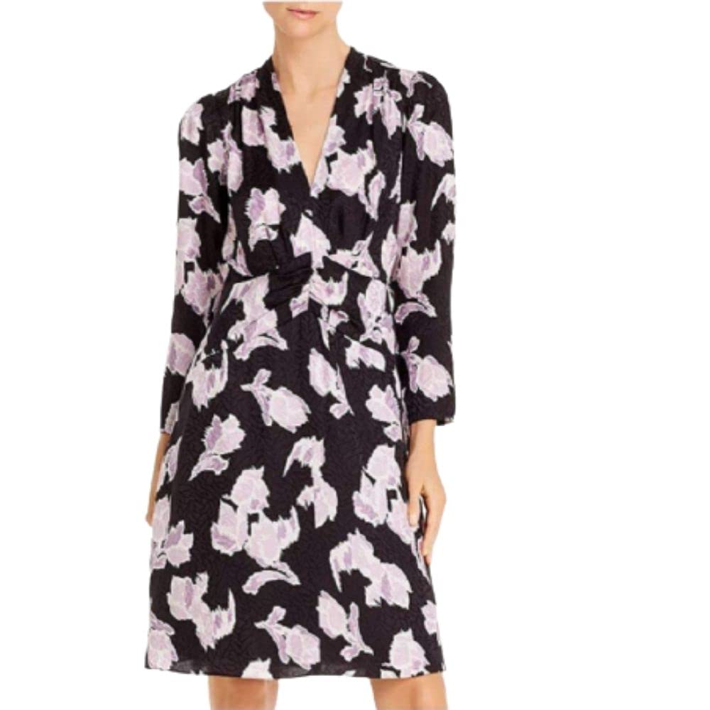 Rebecca Taylor Women's Floral Silk Blend Casual Dress - Black Size 4 | Elegant Summer Dress for Parties, Weddings & Office Wear