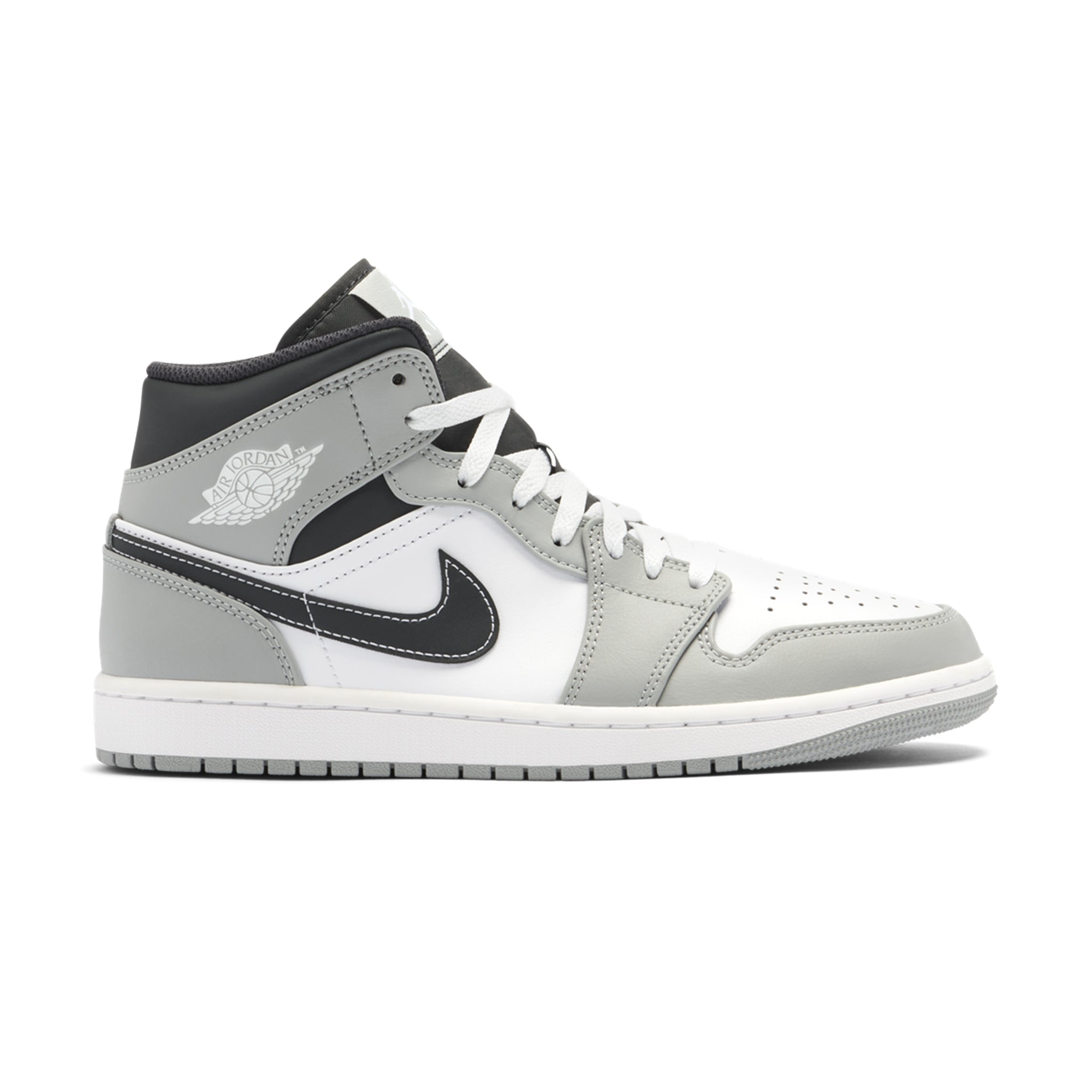 Air Jordan 1 Mid Light Smoke Grey Anthracite Basketball Shoes for Girls (GS) - Perfect for School, Sports & Casual Wear