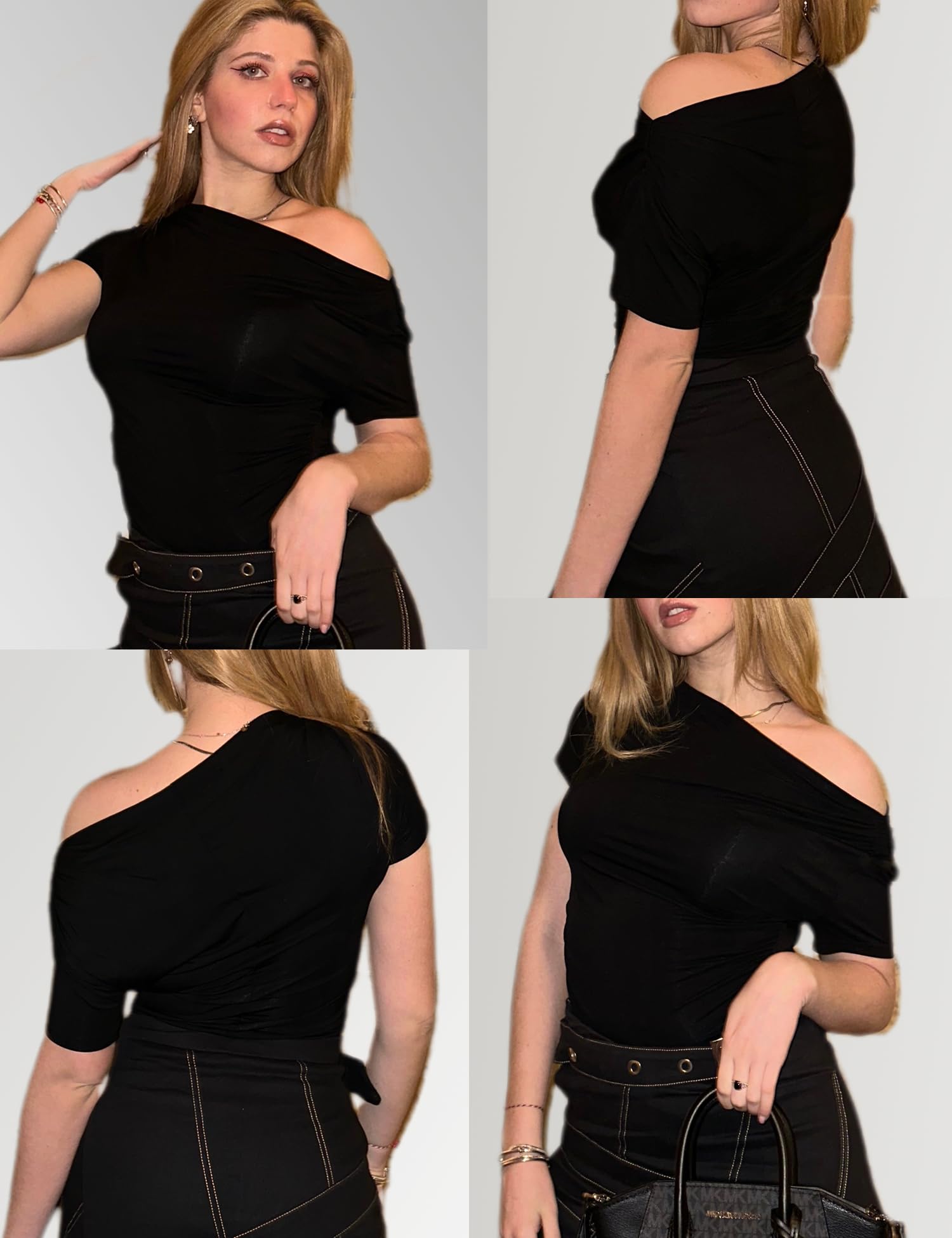 Rapbin Women's Slim Fit Short Sleeve Off Shoulder Tops - Lightweight Summer Blouses for Casual & Dressy Outfits | Perfect for Beach, Party & Date Nights