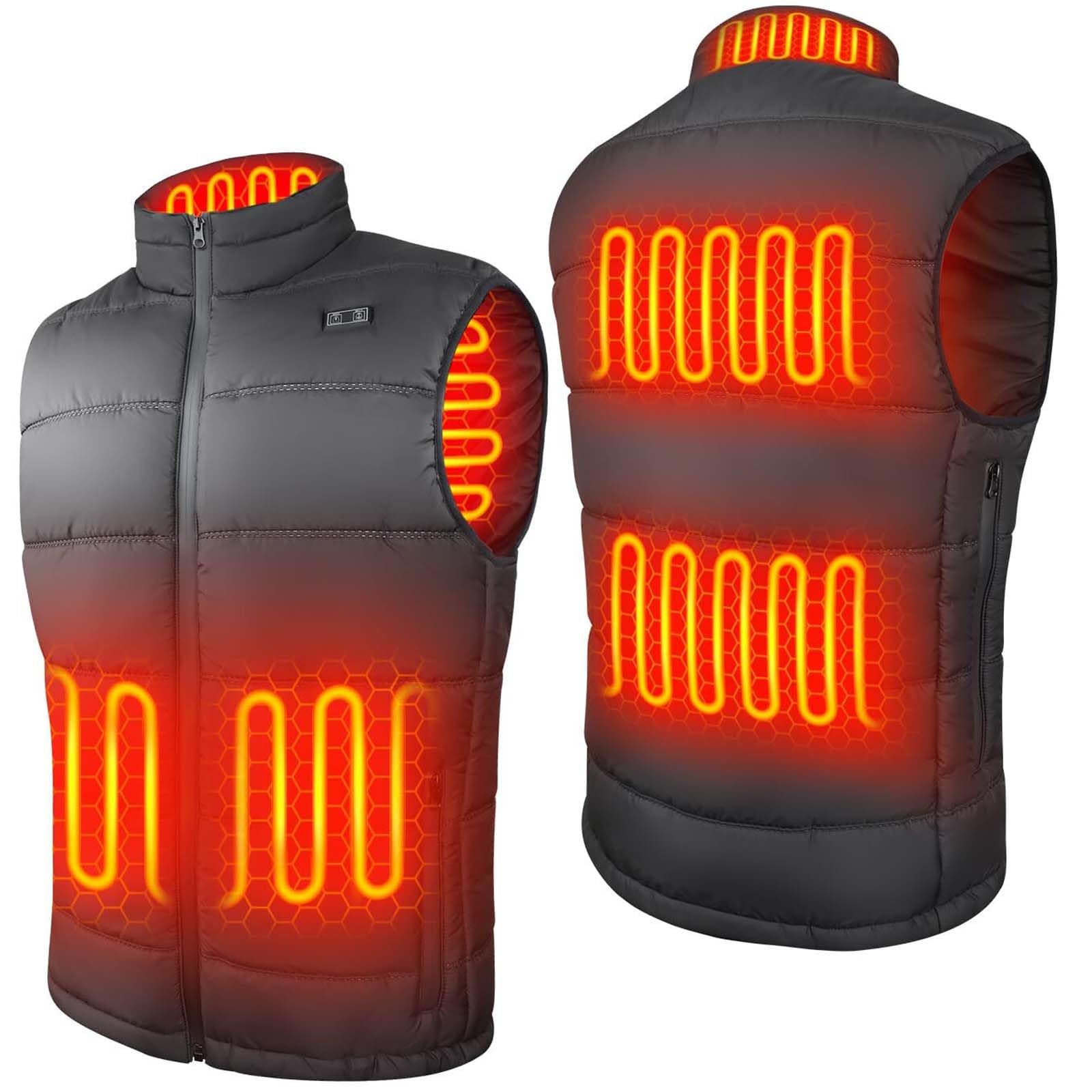 Men's Heated Vest with 7.4V Battery Pack - Lightweight Waterproof Rechargeable Electric Winter Jacket for Outdoor Activities, Hiking & Cold Weather