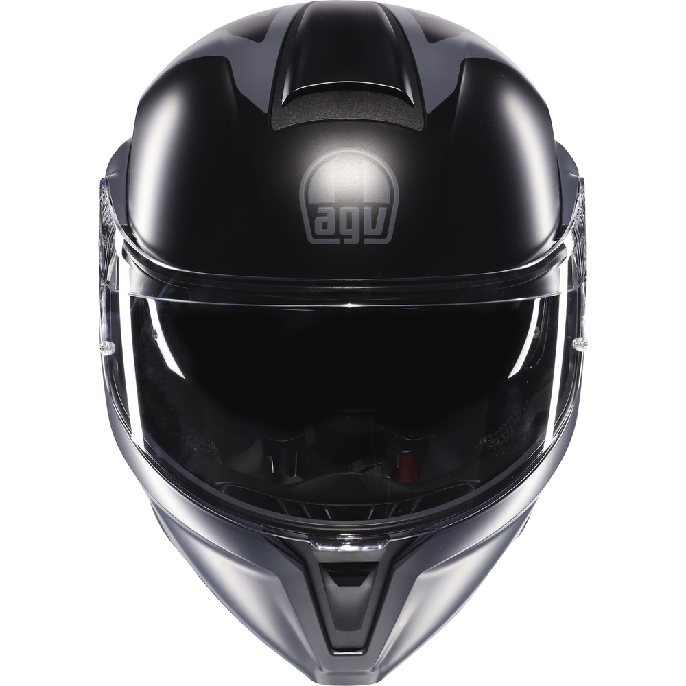 AGV Streetmodular Resia Motorcycle Helmet - Black & Grey Matte Finish - DOT & ECE Certified - Lightweight & Aerodynamic Design for Urban Commuting & Street Riding