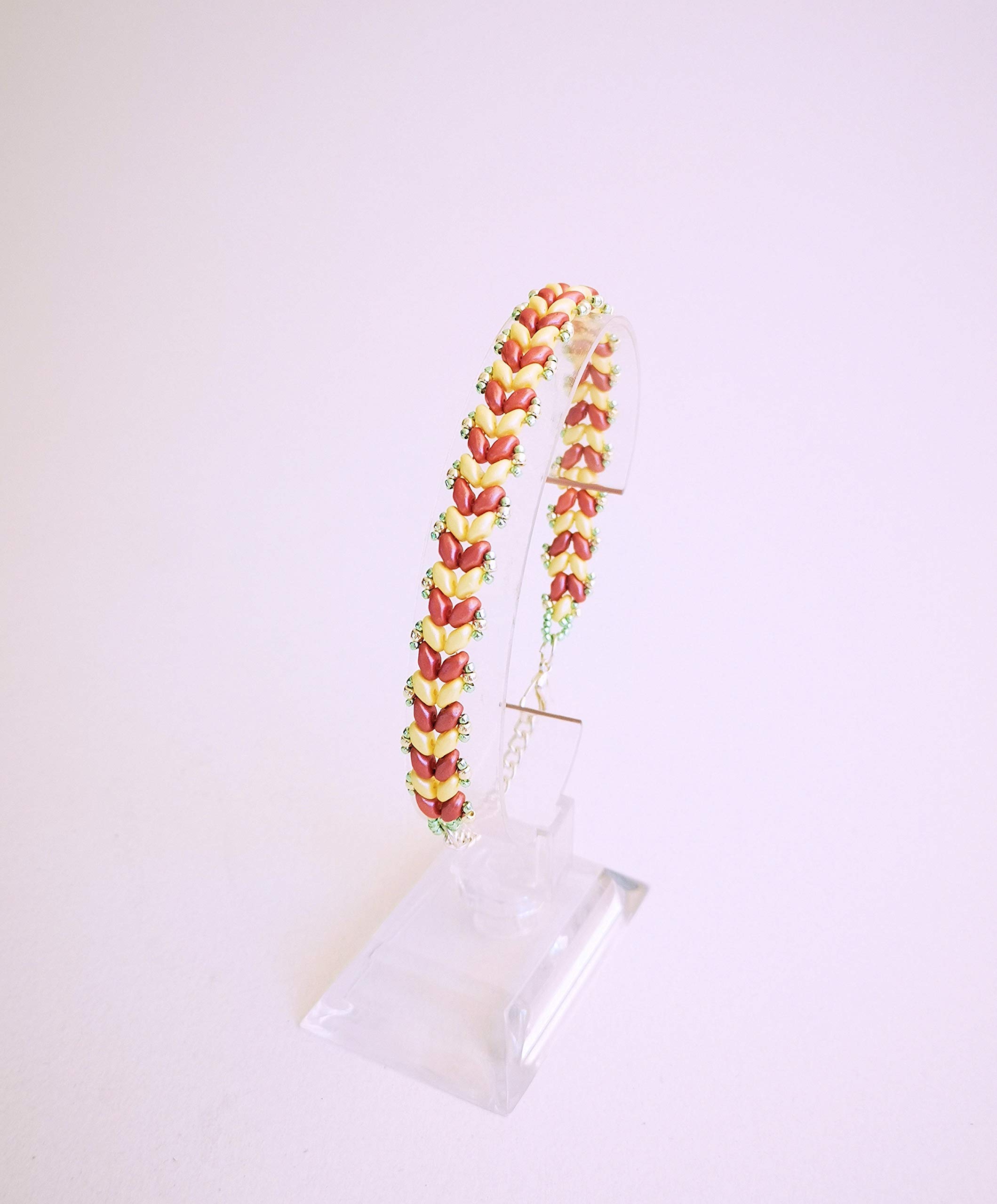 Elegant Yellow Coral Arrow Beaded Bracelet - Handmade Narrow Jewelry for Women, Perfect for Parties, Weddings & Everyday Wear