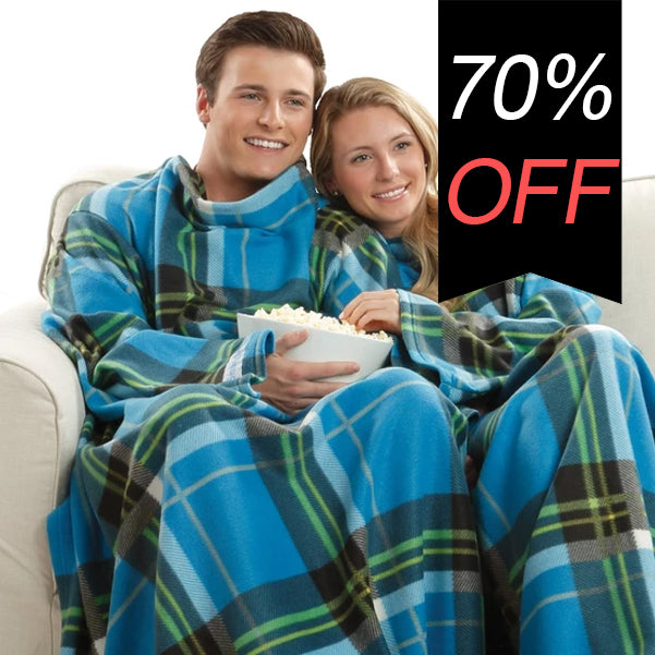 Cozy Snuggie® Fleece Blanket with Sleeves - Ultra Soft & Warm Wearable Blanket for Adults & Kids - Perfect for Watching TV, Reading, or Lounging at Home