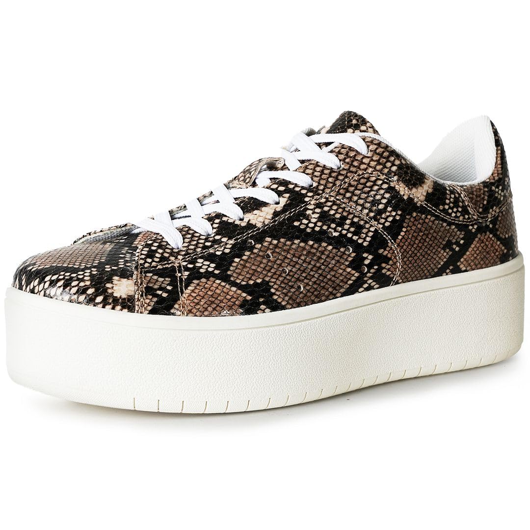 J.Adams Women's Hero Platform Sneakers - Stylish Casual Lace-Up Fashion Tennis Shoes for Walking, Running & Everyday Wear