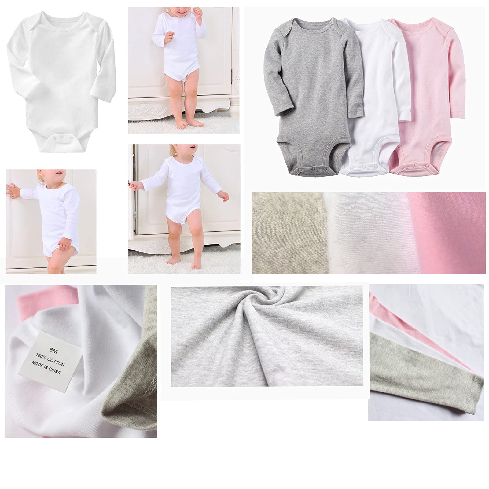 iDzn Twins Rompers - Big & Little Sister Matching Outfits for Newborns | Long Sleeve Baby Jumpsuits for Family Photos
