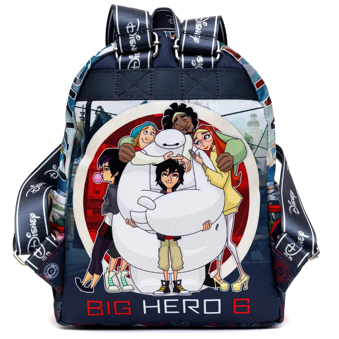 Baymax and Friends 13 Inch Mini Nylon Backpack for Kids - Lightweight School Bag for Boys & Girls, Disney Themed Daypack for Travel, School, and Outdoor Adventures