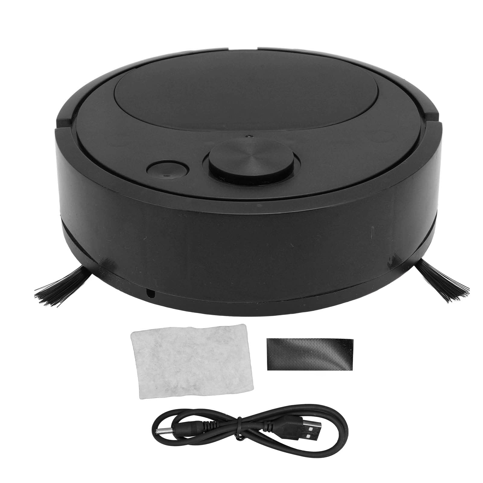 Pwshymi Smart Robot Vacuum Cleaner with USB Charging - Mini, Multifunctional for Hardwood Floors, Tile & Carpet - Black | Perfect for Home, Office & Pet Hair Cleaning | Shark Vacuum Alternative | Cordless Robotic Vacuum Cleaner