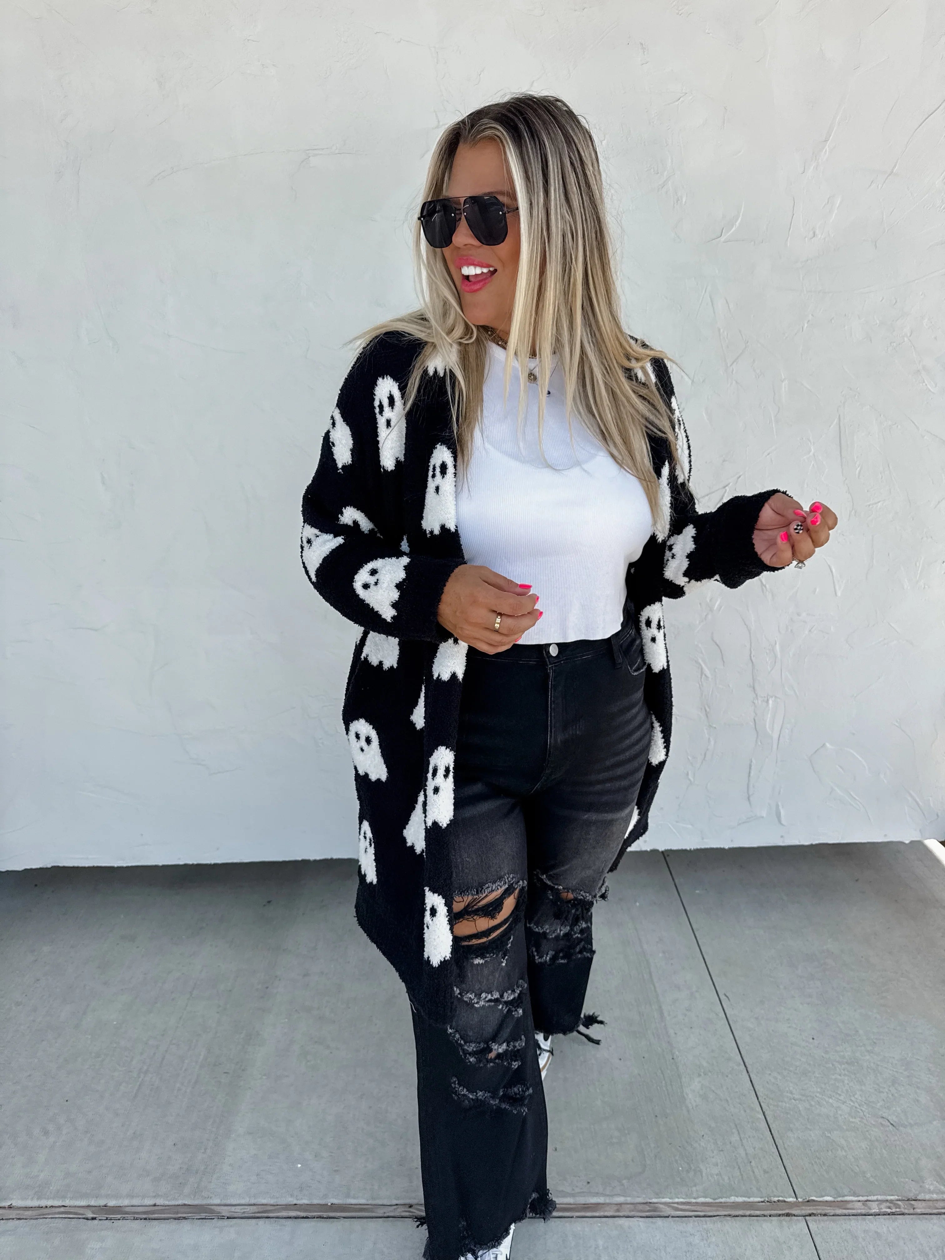 Ghost Reversible Cloud Cardigan - Soft & Stylish Unisex Sweater for Fall & Winter | Cozy Loungewear, Layering Essential, Casual Outfits