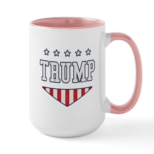 White/Pink Inside - Donald Trump For President Large Mug