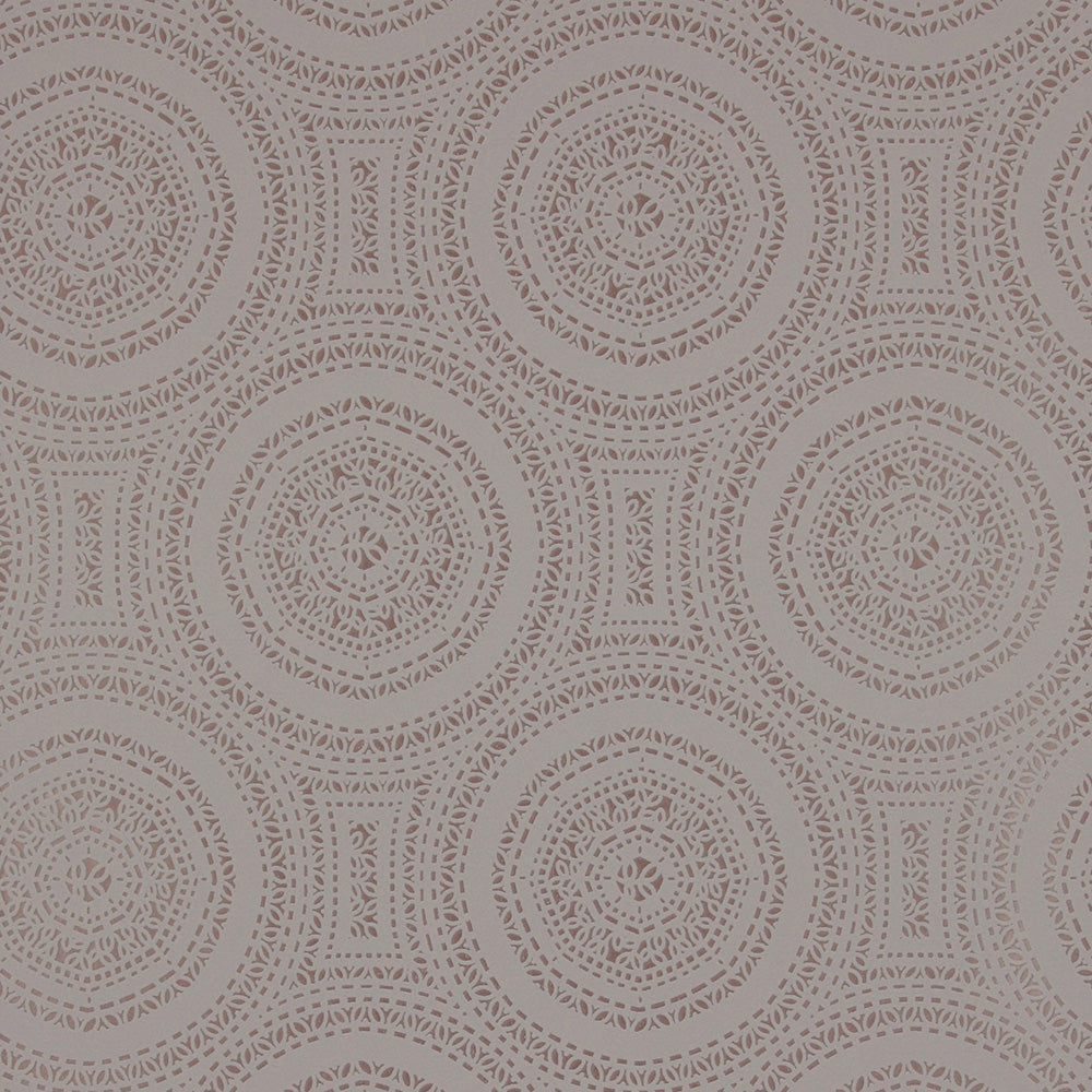 Geometric Tribal Rings Taupe and Rose Gold Wallpaper R4125 - Modern Peel and Stick Wallpaper for Bedroom, Living Room, and Office Decor