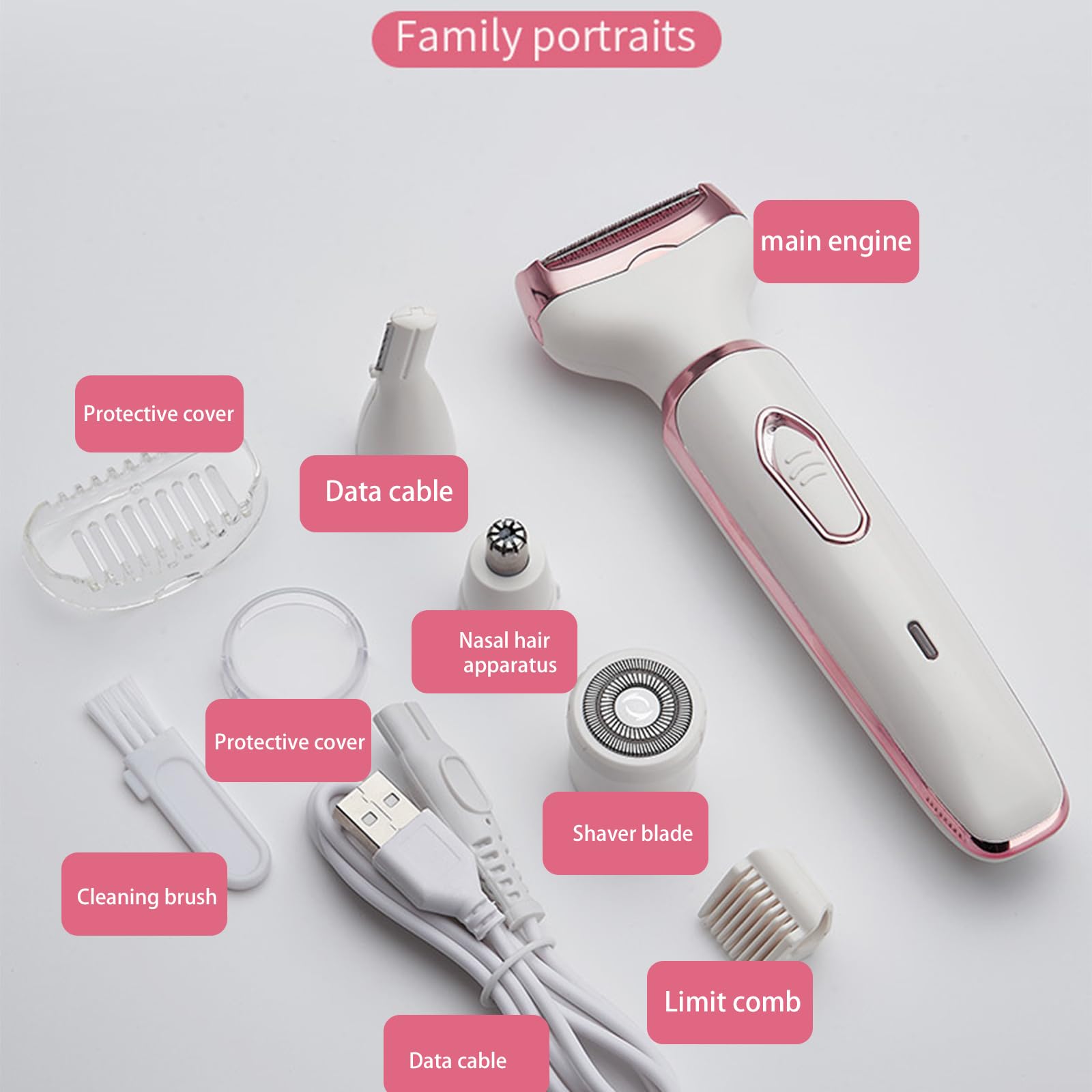 Best 4-in-1 Electric Razor for Women - Hair Trimmer for Face, Eyebrow, Beard, Arm, Leg & Armpit | Women's Body Shaver for Smooth Skin | Perfect for Travel, Gym & Home Use