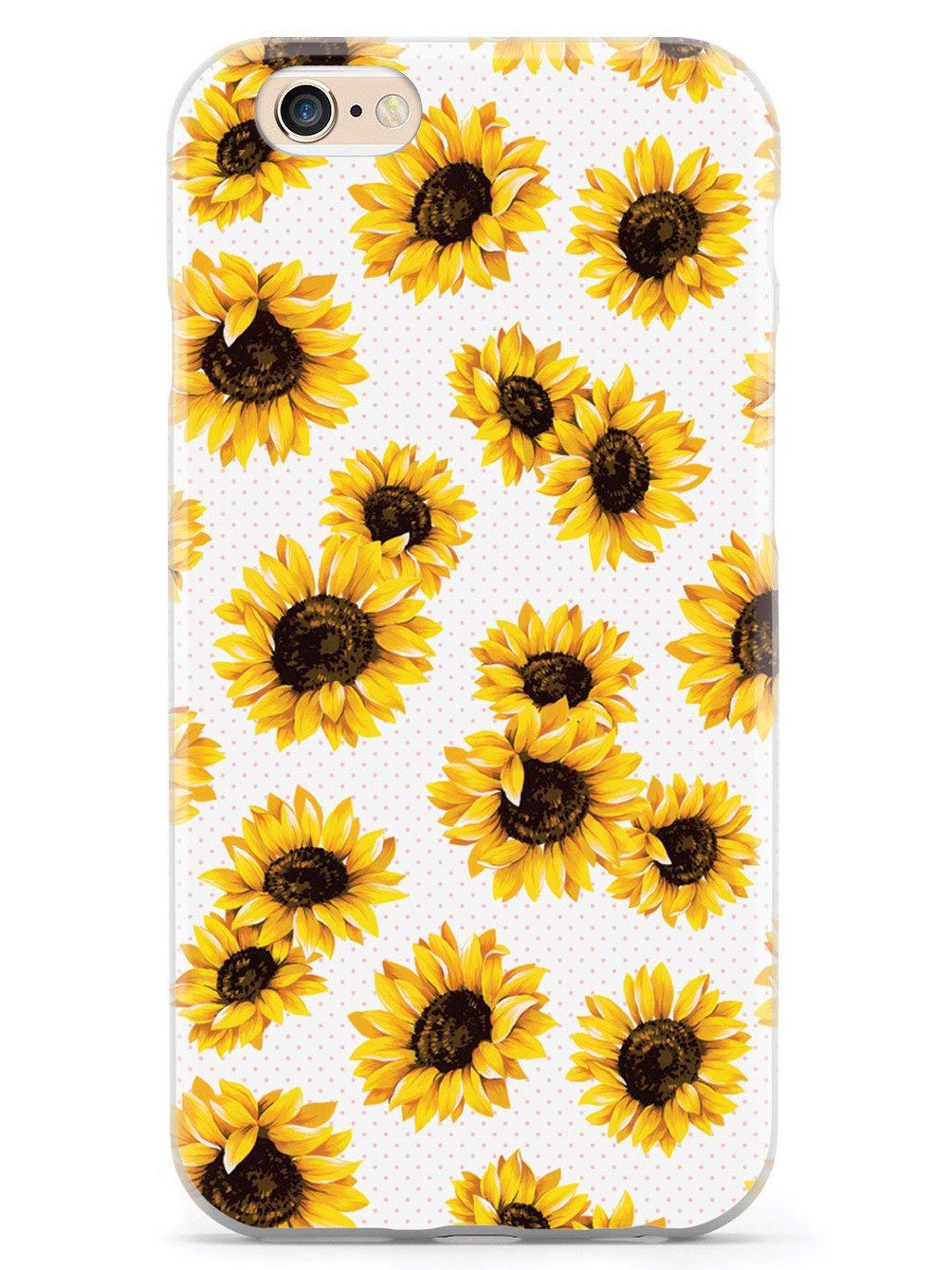 **Inspired Cases - 3D Textured Protective Phone Case for iPhone 6 Plus/6s Plus - Sunflower Pattern - White - Durable & Stylish Cover for Everyday Use**