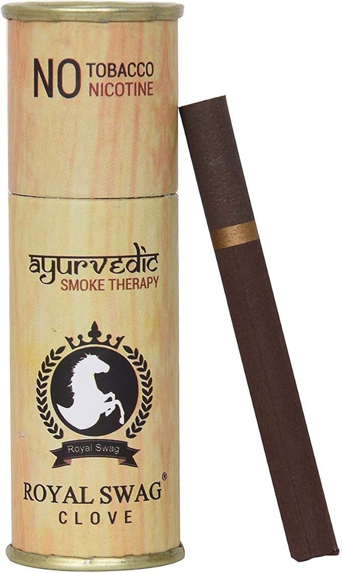Organic Clove Herbal Cigarettes - 100% Tobacco Free & Nicotine Free - Ayurvedic Natural Ingredients - Relaxation & Stress Relief (Pack of 5) | Perfect for Meditation, Yoga & Aromatherapy Sessions