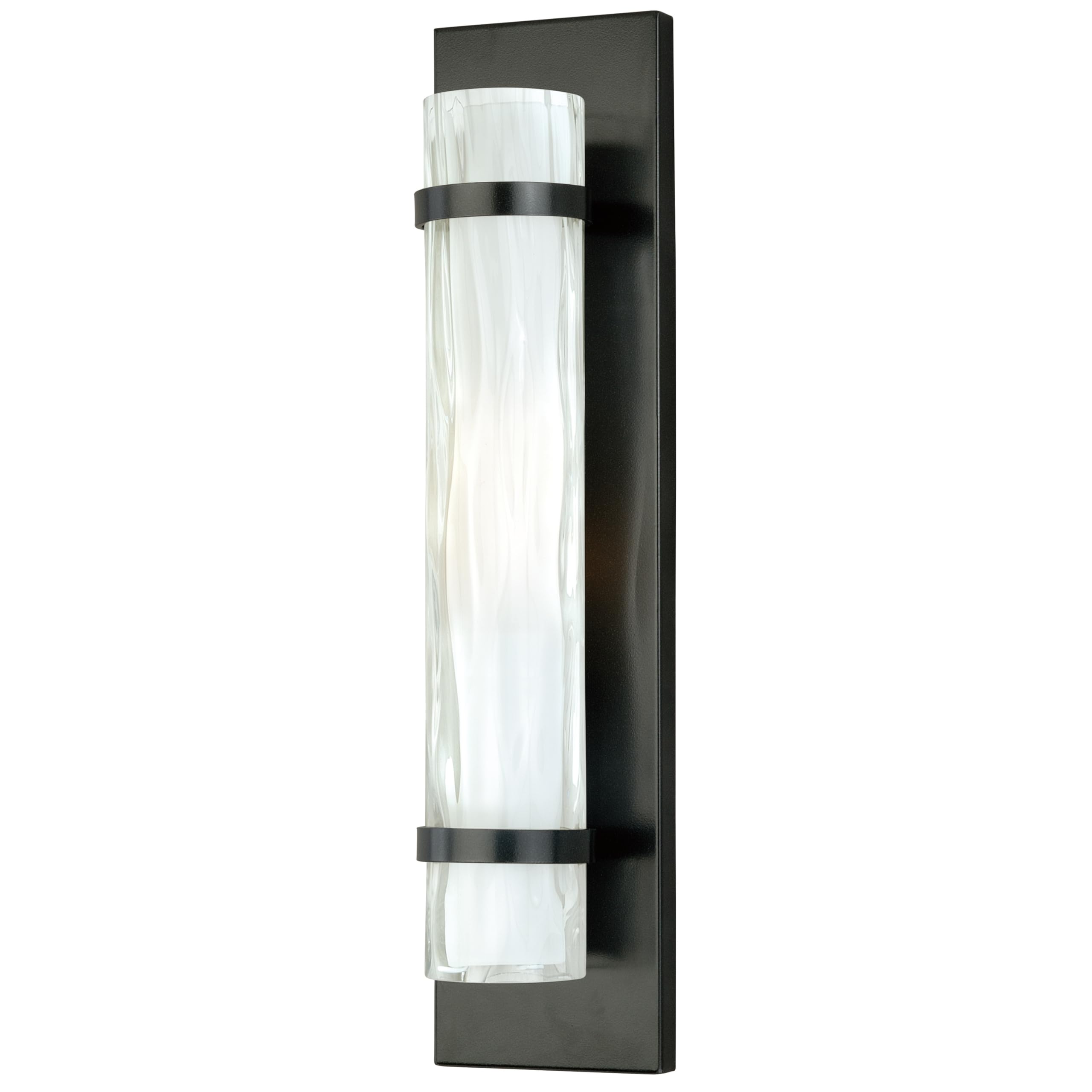 VAXCEL Vilo 1-Light Bronze Cylinder Flush Mount Wall Sconce with White Glass Shade - ADA Compliant Bathroom Lighting for Hallway, Bedroom, or Entryway