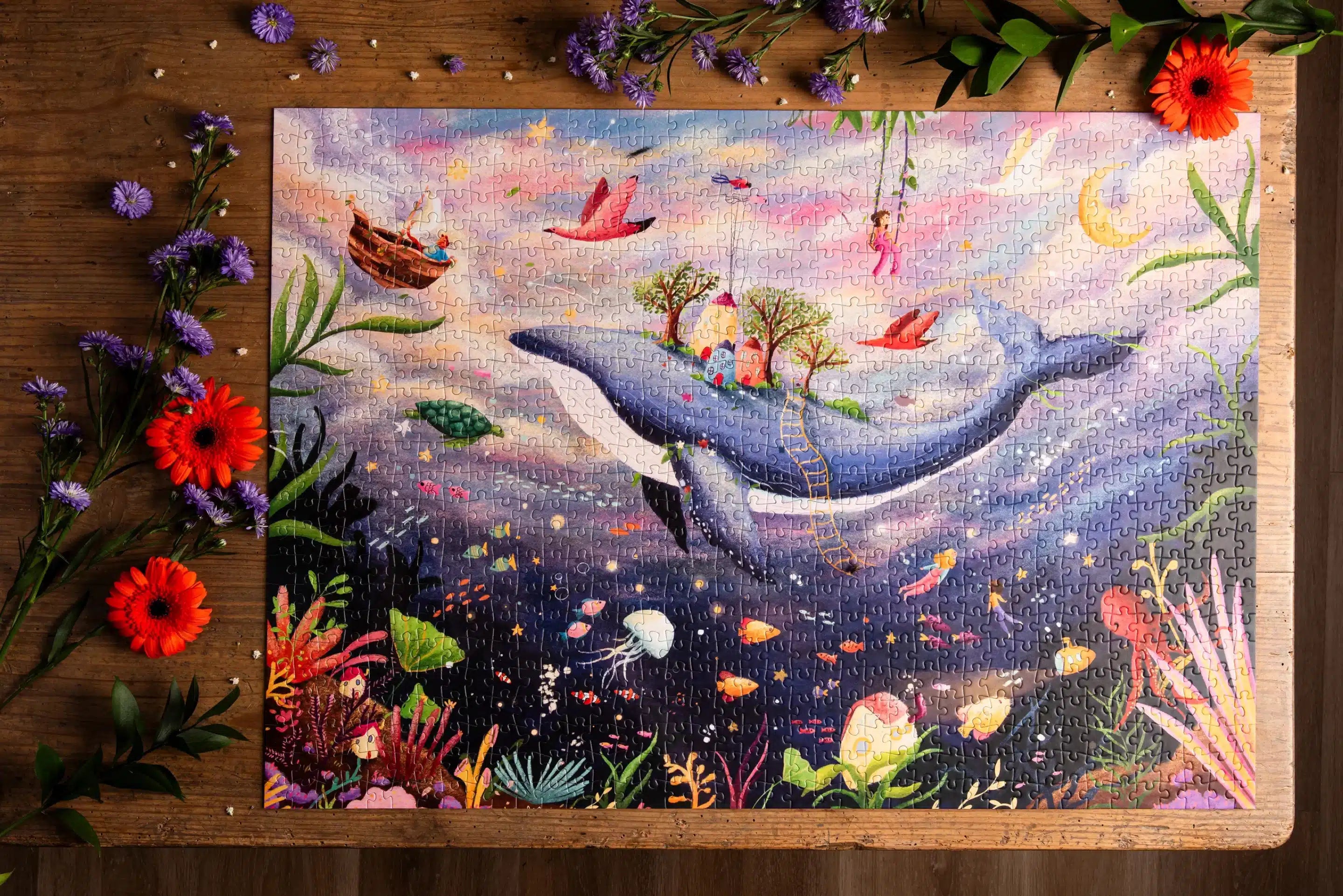 Entre Ciel et Mer 1000 Piece Jigsaw Puzzle - Ocean & Sky Landscape Art Puzzle for Adults, Family Game Night & Relaxation