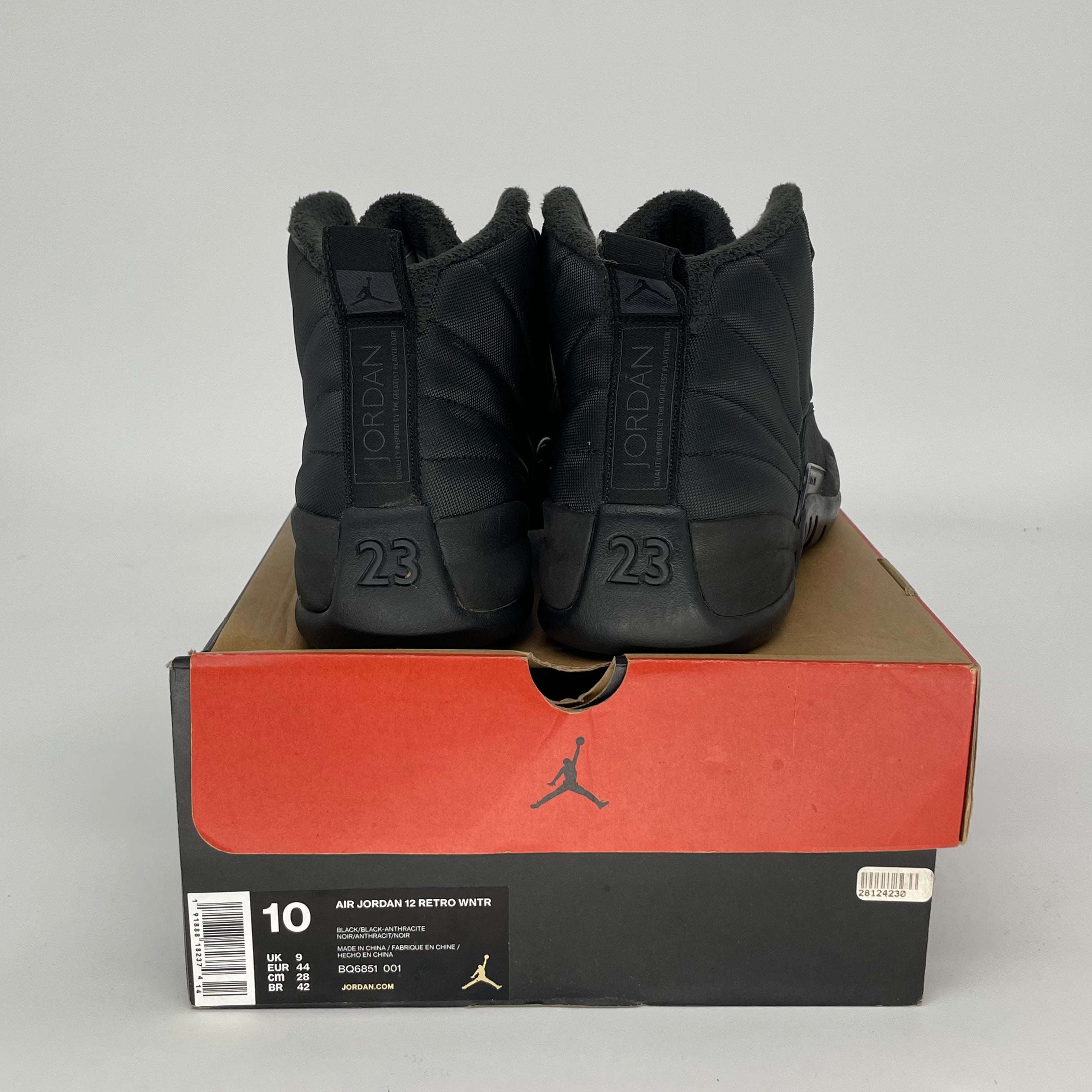 **AIR JORDAN 12 Winter Black Men's Basketball Shoes - Size 10 & 11.5W (BQ6851-001) - Perfect for Streetwear & Casual Outfits**