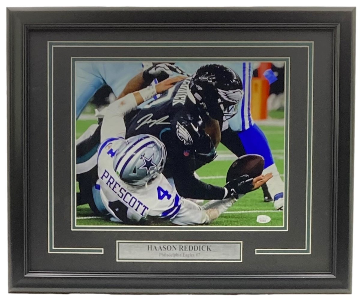 Authentic Haason Reddick Signed Framed 11x14 Photo - Philadelphia Eagles vs Cowboys Game - JSA Certified Memorabilia - Perfect for Eagles Fans, Sports Collectors, and Man Cave Decor
