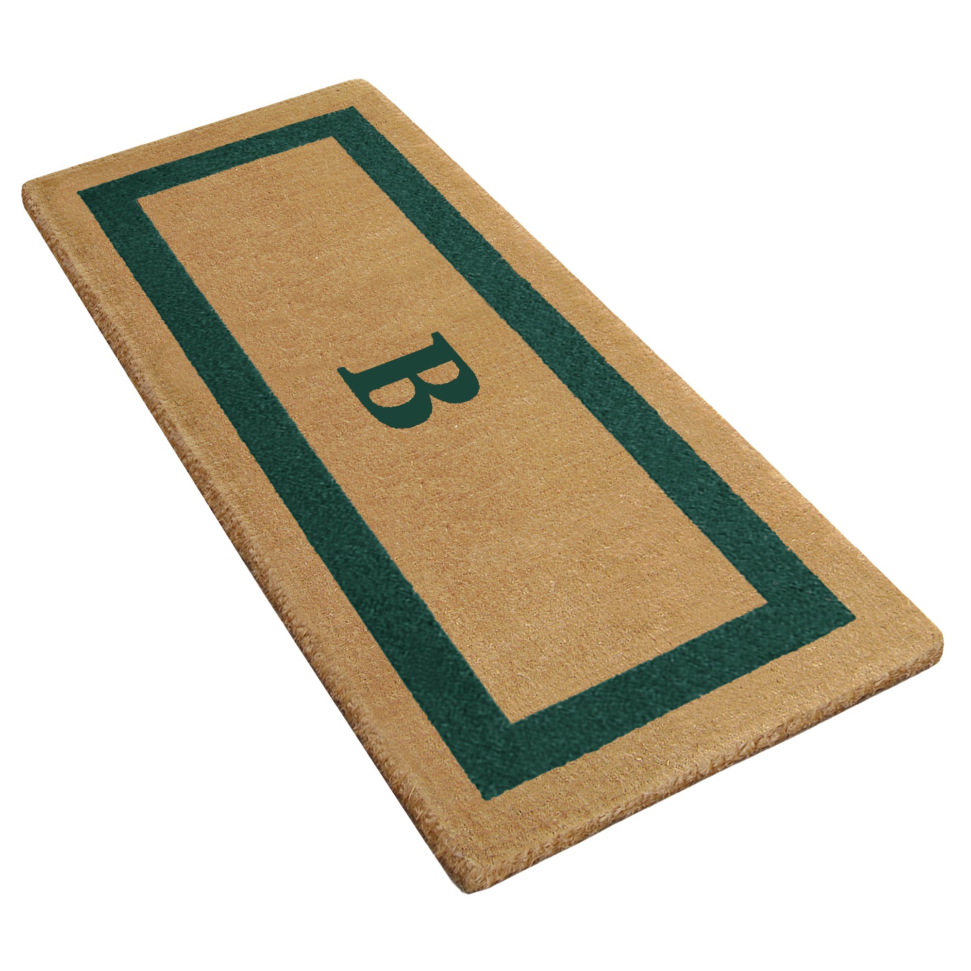 Premium Heavy Duty Coir Door Mat - Personalized Monogram B, Single Picture Frame Design, Natural Coconut Fiber Welcome Mat, Durable Handcrafted Outdoor Rug, Eco-Friendly 24