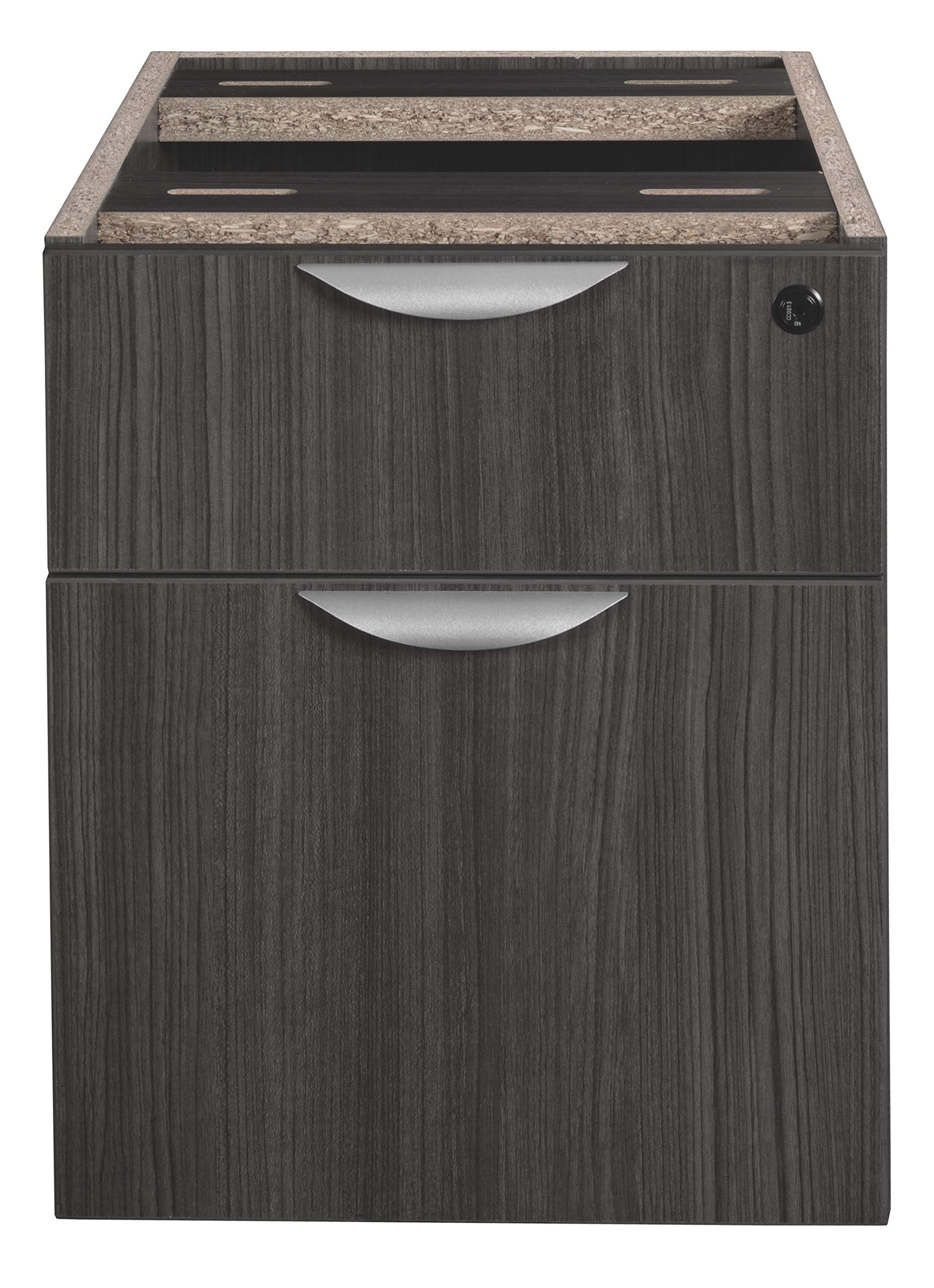 Regency Legacy Desk Pedestal File Cabinet with One Box Drawer - Ash Grey | Home Office Storage Solution for Files & Documents