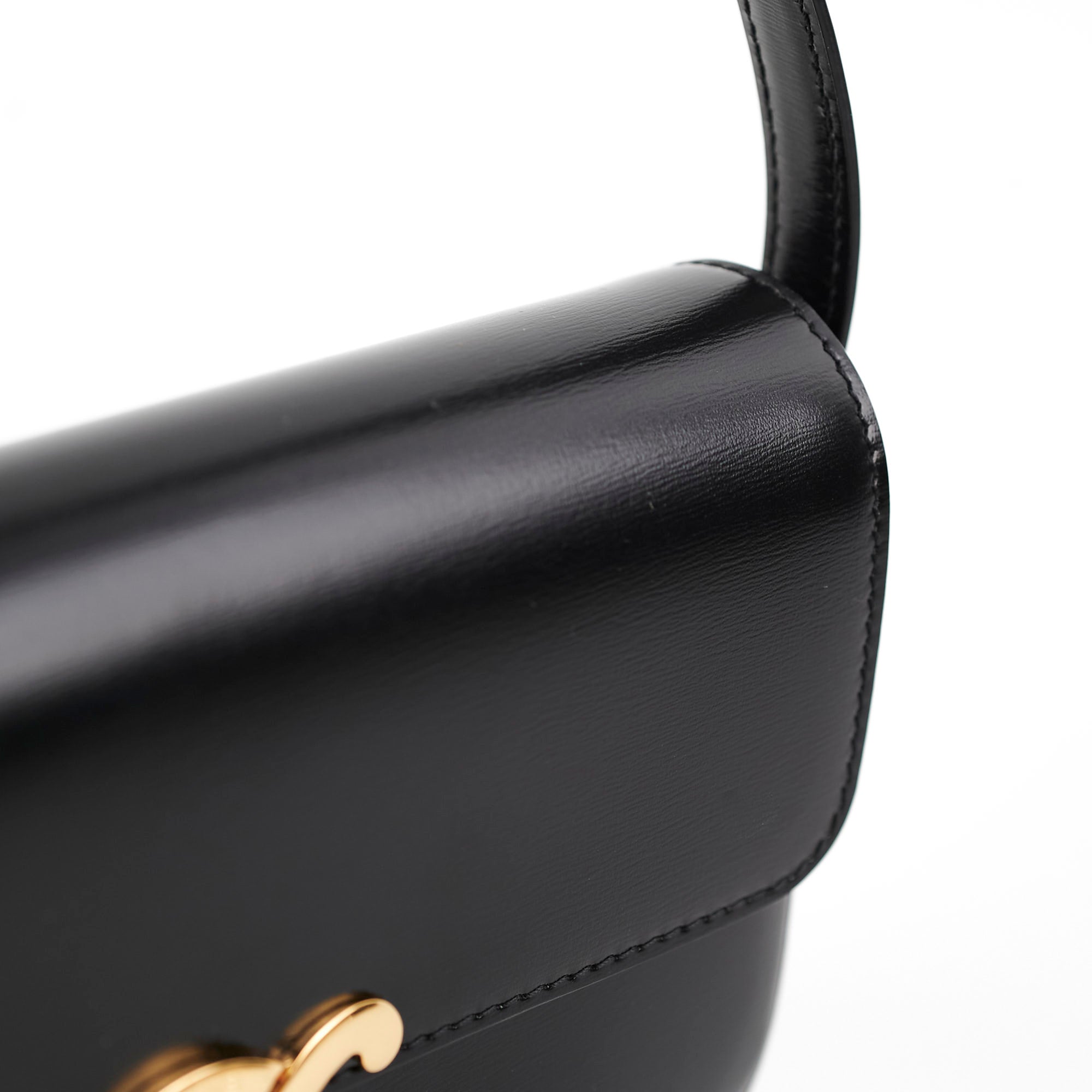 Celine Triomphe Black Leather Shoulder Bag for Women | Luxury Designer Handbag | Perfect for Work, Travel & Evening Events