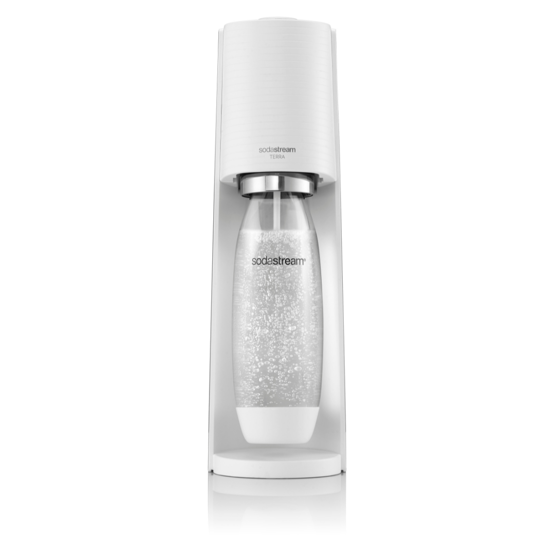 SodaStream Terra Sparkling Water Maker - White | Home Carbonation System for Fresh Bubbly Drinks | Perfect for Kitchen, Office & Parties