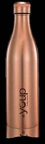 YOUP Original 1000ml Stainless Steel Vacuum Insulated Water Bottle - Keeps Hot & Cold for 24 Hours, Copper Finish - Perfect for Hiking, Gym, Office & Outdoor Activities