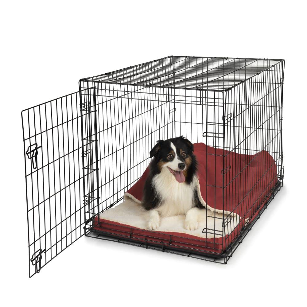Snoozer Cozy Cave Crate Pet Bed with Memory Foam - Small Red Dog Bed for Small Breeds - Perfect for Crates, Travel & Home Comfort