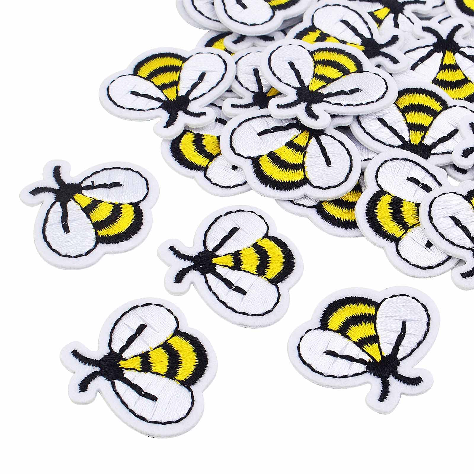 40Pcs Honey Bee Embroidered Iron-On Patches - Cute DIY Sewing Appliques for Jackets, Bags, Jeans & Hats - Perfect for DIY Clothing Decoration & Craft Projects - Great for Kids, Teens & Adults Fashion Accessories