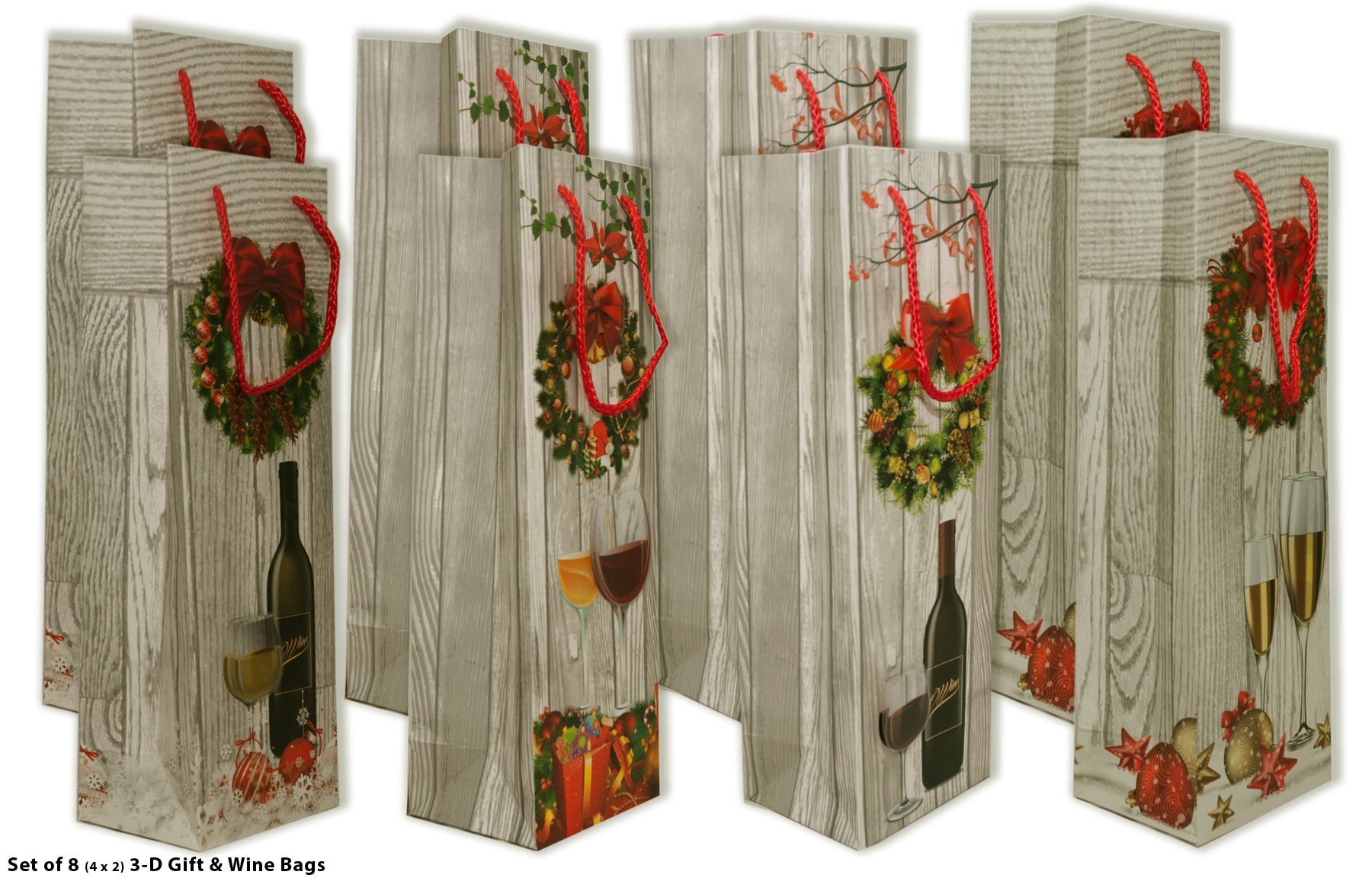 Royal Wine Gift Bags - 8-Pack with Handles for Party & Gifting