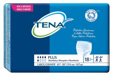 Tena Pull-On Disposable Incontinence Briefs - Large Size, Super Absorbency (72 Count) - Ideal for Overnight Protection & Active Lifestyles