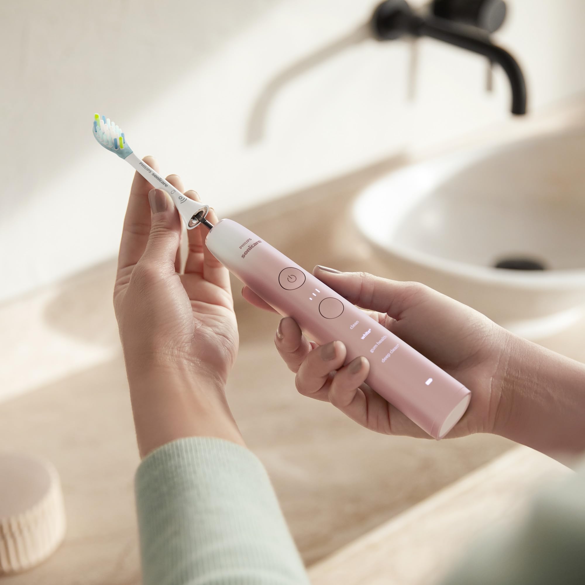 Philips Sonicare DiamondClean 9000 Special Edition Rechargeable Electric Toothbrush - HX9911/90 in White & Pink | Professional Teeth Cleaning for Whitening, Plaque Removal & Gum Care | Perfect for Travel & Home Use