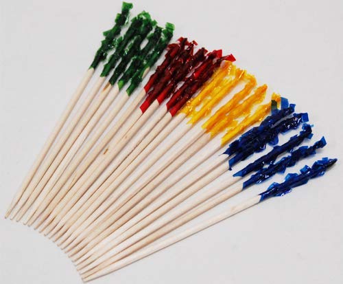 JoseonGotElephant 4-Inch Wooden Toothpicks - 1000 Count, Cellophane Frill Decorative Toothpicks for Sandwiches, Appetizers, Cheese Platters & Party Finger Foods - Perfect for Catering, Weddings & Home Entertaining