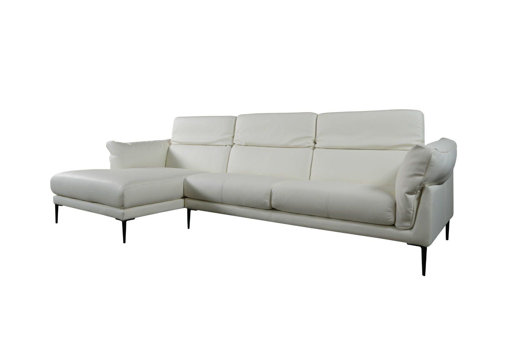 Premium Ennio Top Grain Leather Sofa with Chaise Lounge - Modern Living Room Furniture for Comfort & Style - Perfect for Family Gatherings & Relaxing Evenings
