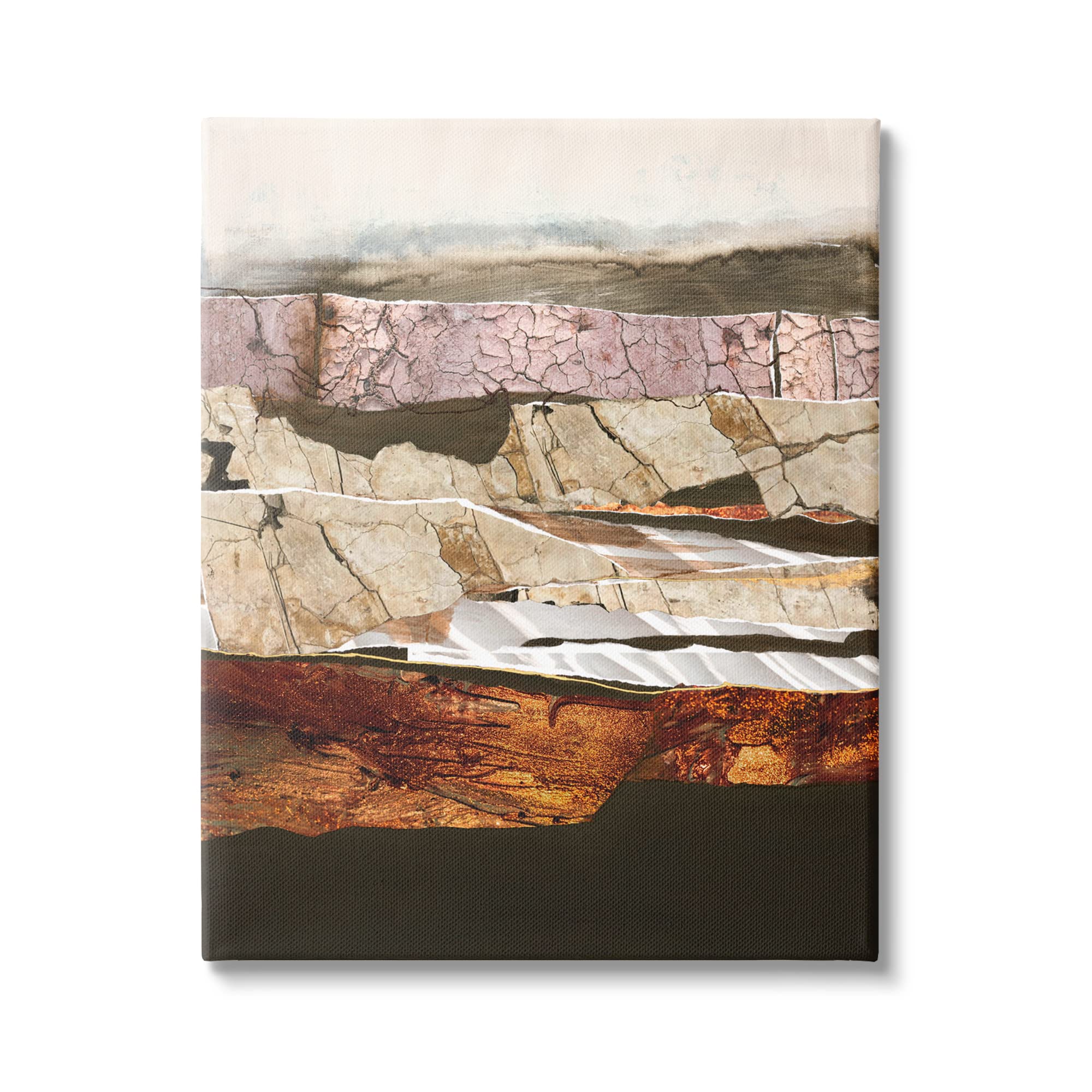 Stupell Industries Abstract Geode Rocks Layered Canyon Landscape Wall Art - Modern Home Decor by Design Fabrikken - Perfect for Living Room, Bedroom & Office Decor