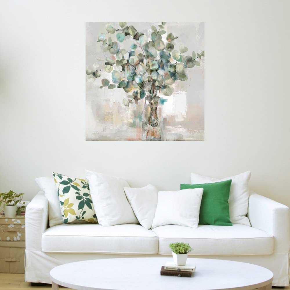 Botanical Wall Art Canvas Print - 22x22 Inch Bathroom & Bedroom Decor, Essential Greens II Plant Pictures by Artist Studio Arts | Perfect for Spa, Home Office & Living Room Decor