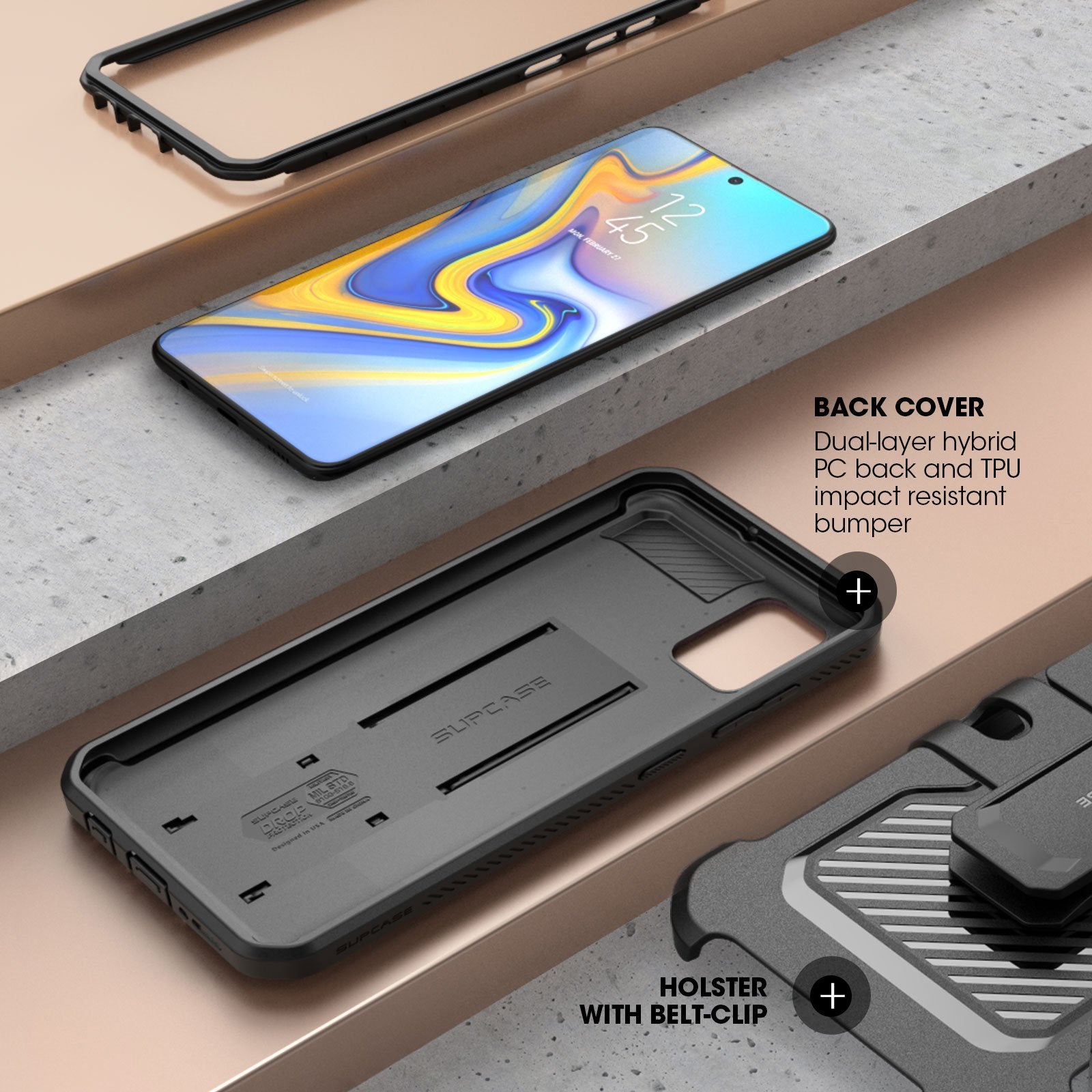 Samsung Galaxy A51 Unicorn Beetle Pro Rugged Case - Heavy Duty Protection, Shockproof & Drop Proof Cover for Galaxy A51 (Black) - Perfect for Outdoor, Construction & Extreme Sports