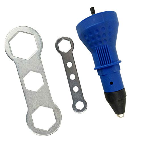 Cordless Electric Rivet Nut Gun - Heavy Duty Riveting Tool with Insert Nut Drill Adapter & Bits for Metal, Wood, and Plastic - Perfect for DIY, Automotive, and Construction Projects