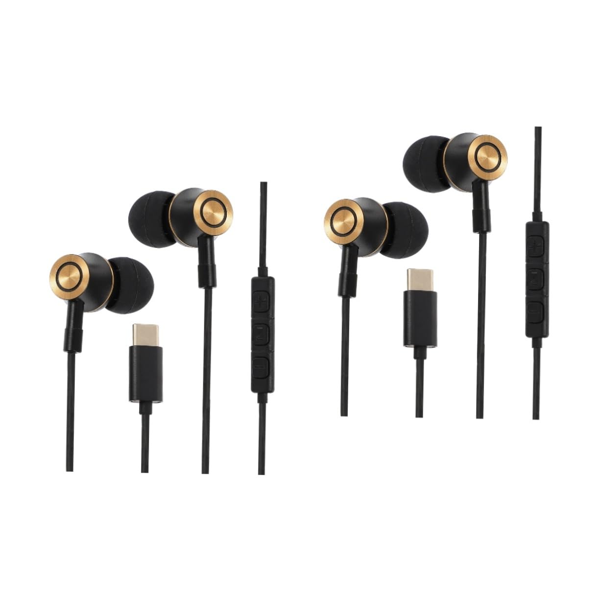 Jojofuny 2-Pack Wired Earbuds with Noise Cancelling, Stereo Sound Headphones - TPE Cable for Workouts, Commuting & Gaming