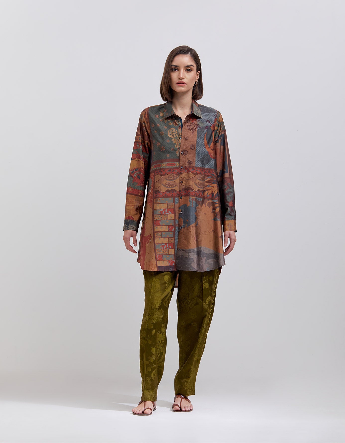 Premium Oversized Silk Dupion Shirt in Terracotta - Elegant & Comfortable Blouse for Women, Perfect for Office Wear, Casual Outings & Special Occasions