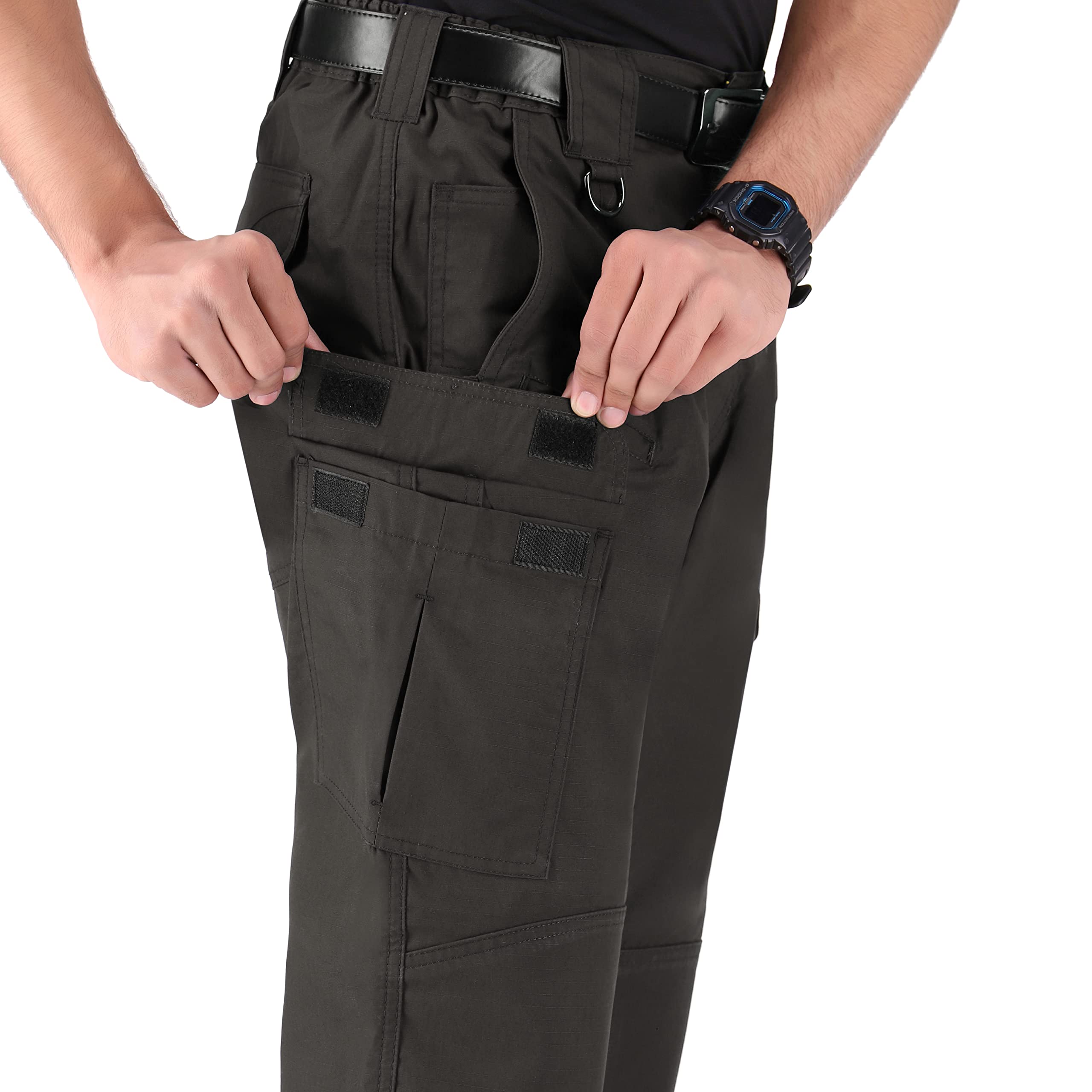 WHITEDUCK Men's Tactical Pants - Ripstop Stretch Water Resistant Cargo Work Pants with 13 Pockets for Military, Hiking & Outdoor Activities | Durable & Comfortable for Work, Camping & Adventure