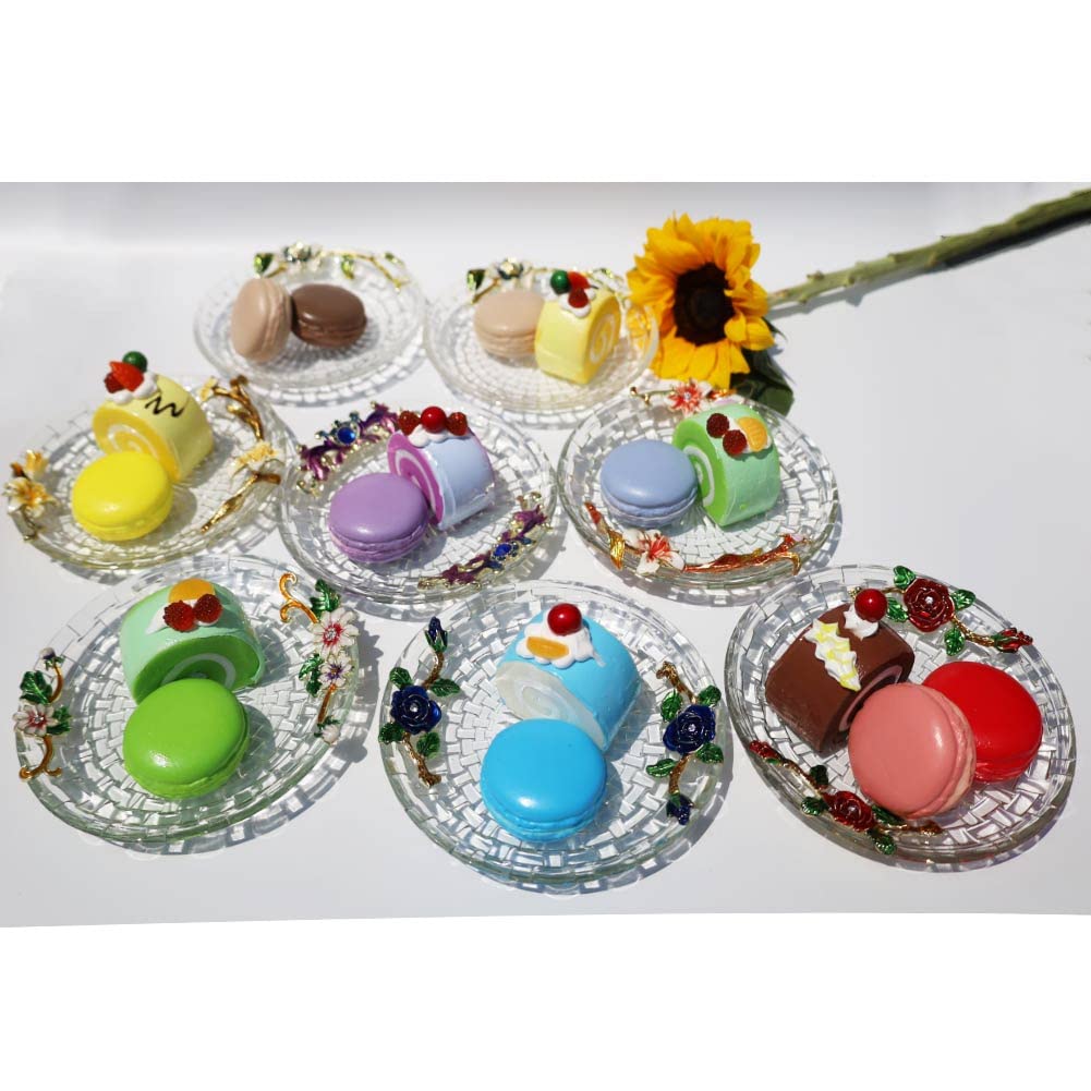 6 Inch Lily Yellow Tea Cup Saucers - Coasters for Drinks, Dessert Plates, Salad Dishes & Glass Cake Stand - Cute Mini Plates for Tea Parties, Afternoon Snacks & Home Decor