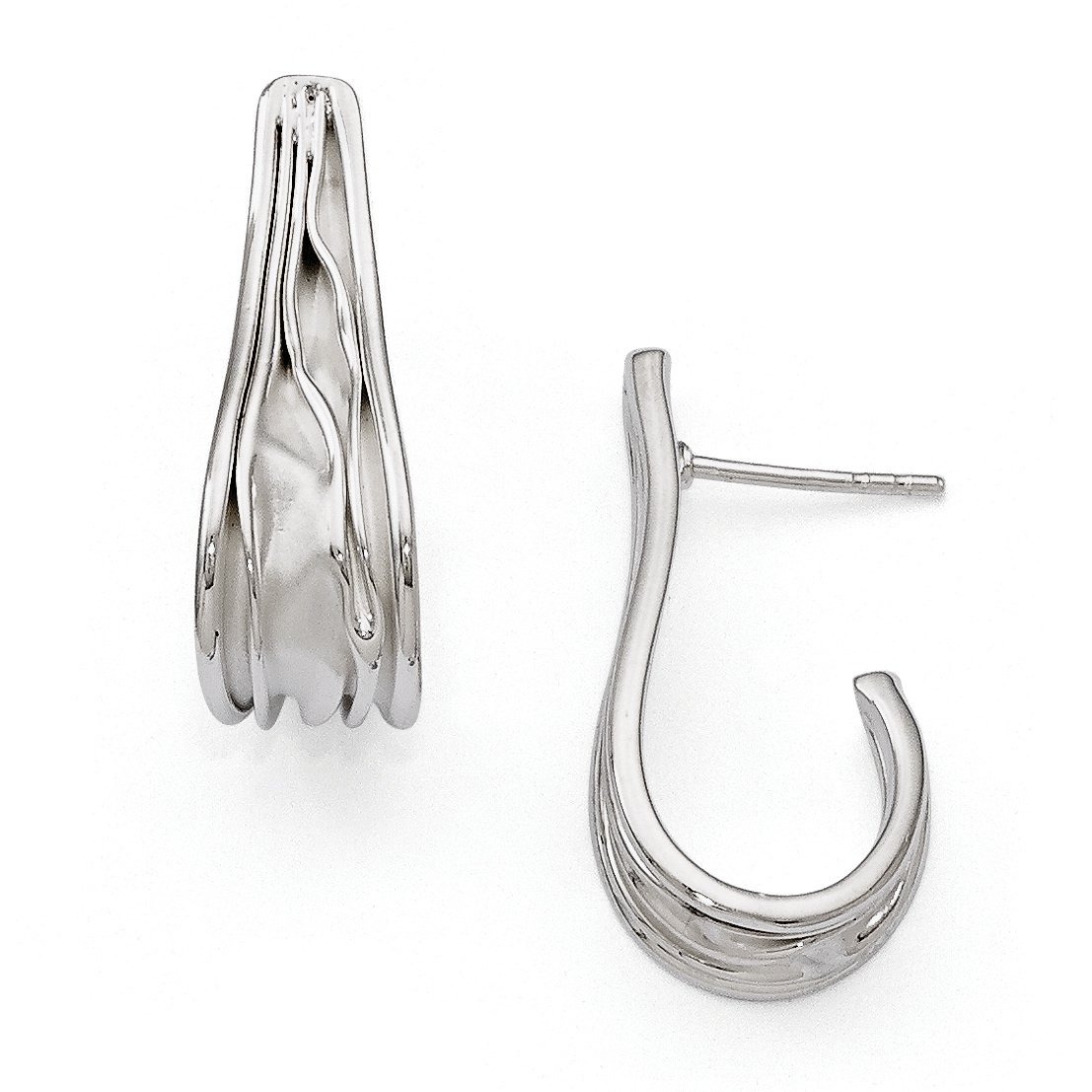 Sterling Silver J Hoop Post Earrings for Women - Hypoallergenic & Lightweight - Perfect for Everyday Wear, Work & Special Occasions