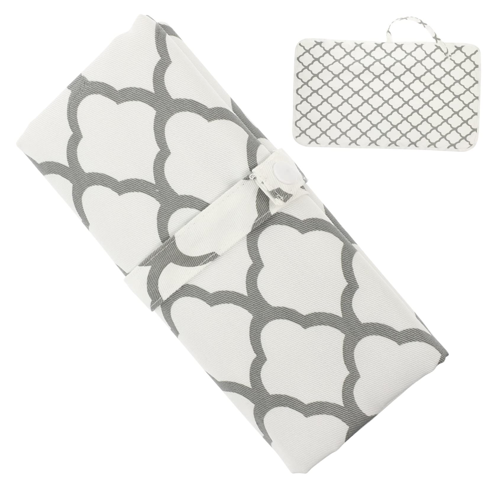 ifundom 4-Pack Portable Baby Changing Mat - Soft Washable Changing Pad with Polyester Cotton Blend, Grey - Perfect for Diaper Changes at Home, Travel & On-the-Go