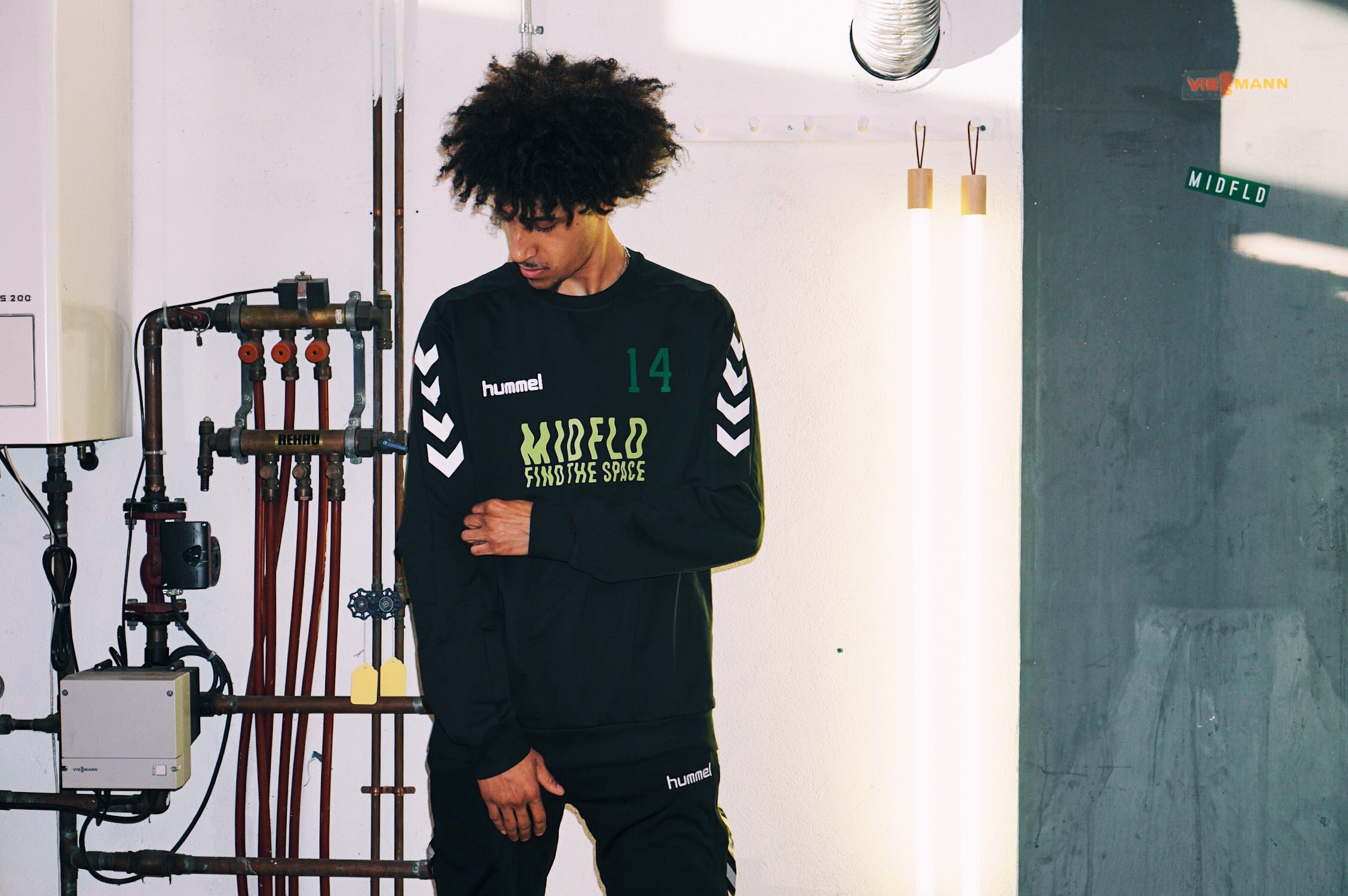 MIDFLD x Hummel Attack in Waves Crewneck Training Top - Men's Athletic Performance Shirt for Gym, Running & Casual Wear