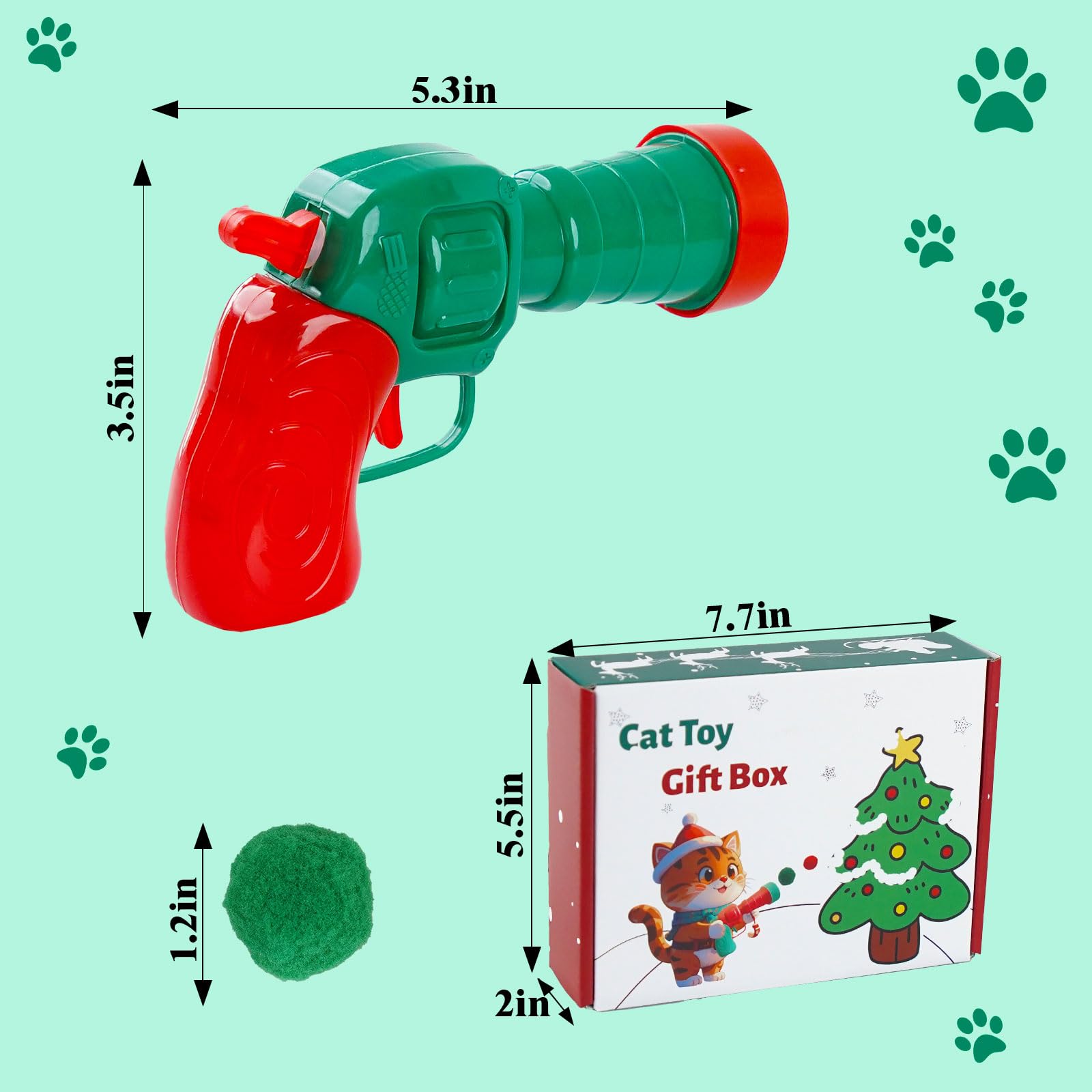 Interactive Cat Toys Ball Launcher Set - 31pcs Christmas Cat Balls with Pom Poms for Indoor Cats | Fun Fetch Toy for Kittens & Adult Cats | Perfect Holiday Gift & Playtime Activity