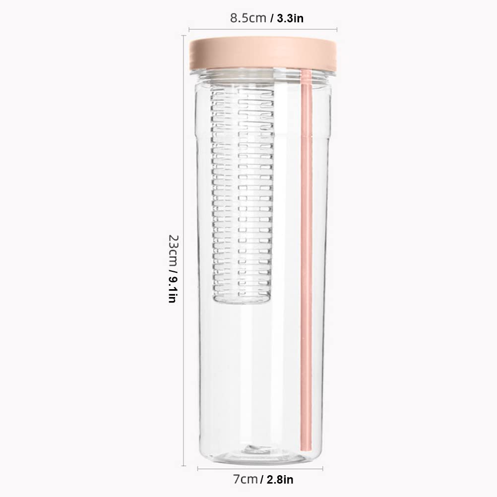 700ML Fruit Infuser Water Bottle with Detachable Straw - Large Capacity Clear Sports Bottle for Gym, Hiking & Outdoor Activities | Perfect for Hydration, Detox & Weight Loss